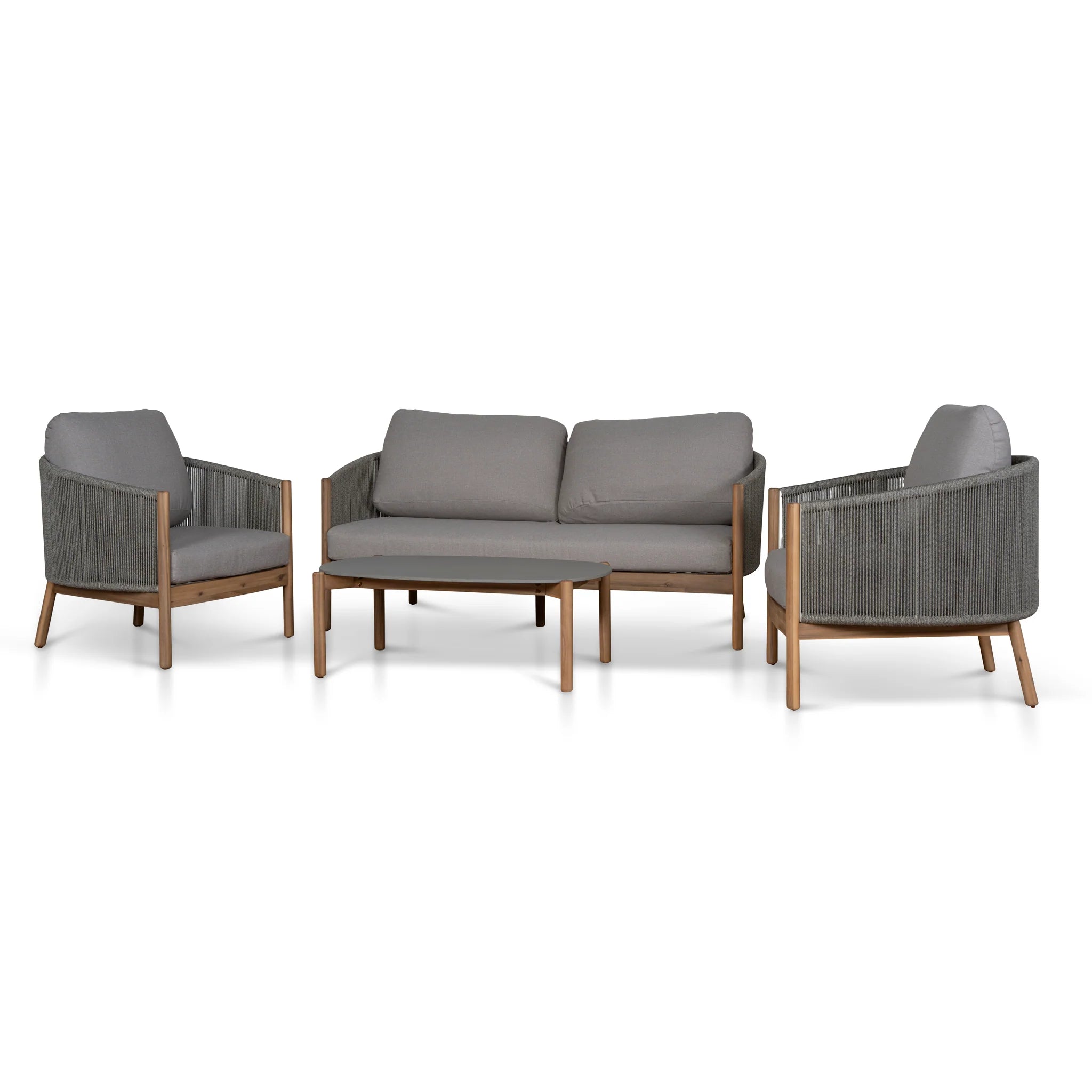 Showcasing Nedebela 4pcs Outdoor Lounge Set - Light Brown LS12172-EM Lounge Set by Calibre Furniturs