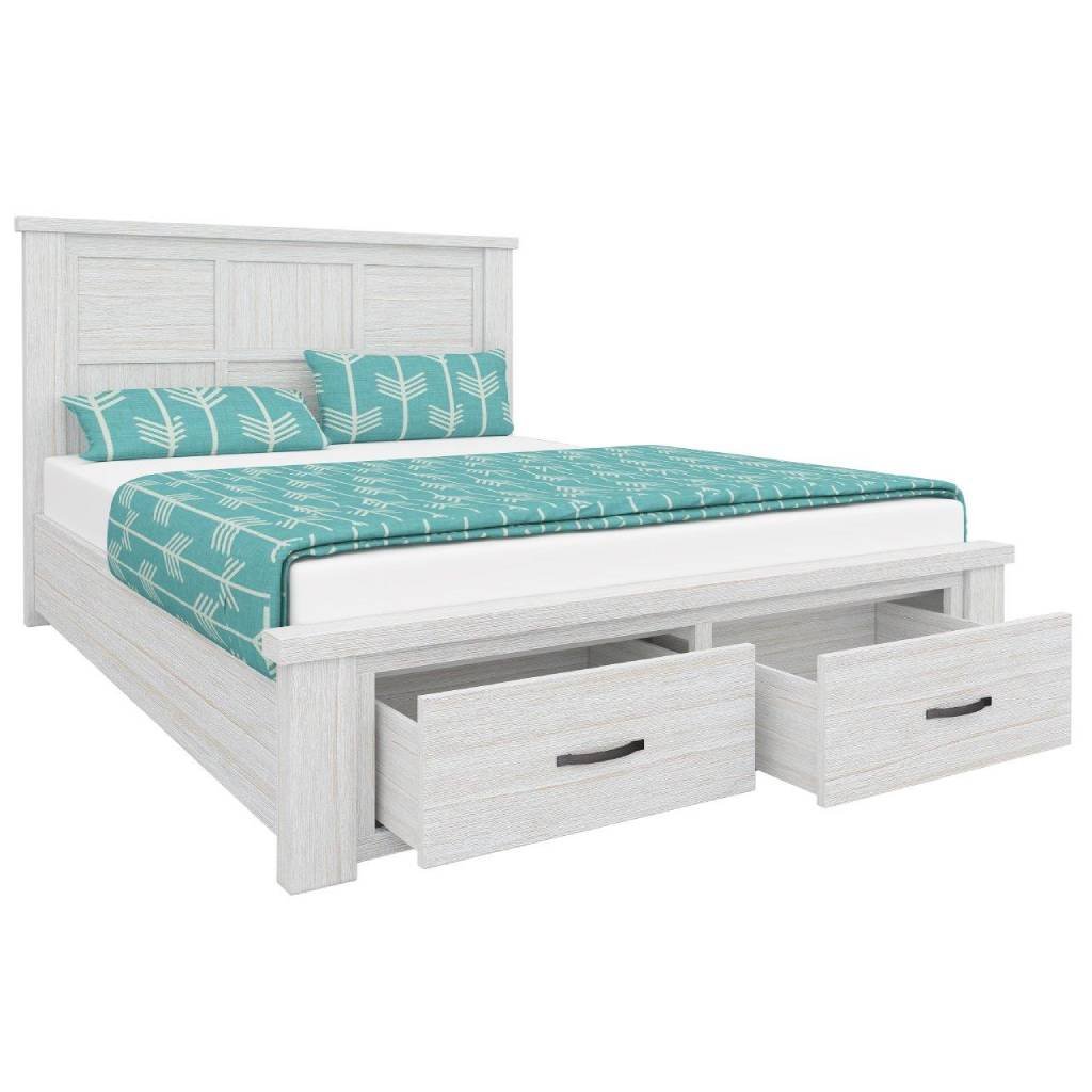 Florida Wood Bed with Storage - King-Mountain Ash