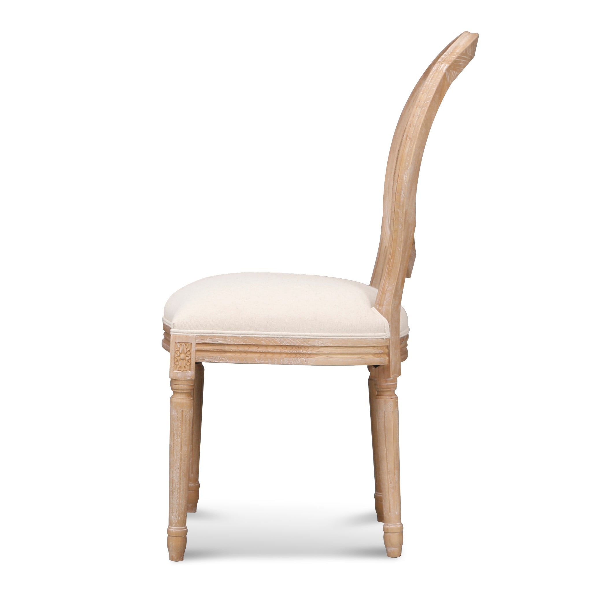 Set of 2 - Lenora Elm Dining Chair - Light Beige