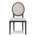 Light Beige Fabric Dining Chair - Black Frame (Set of 2) - image 4