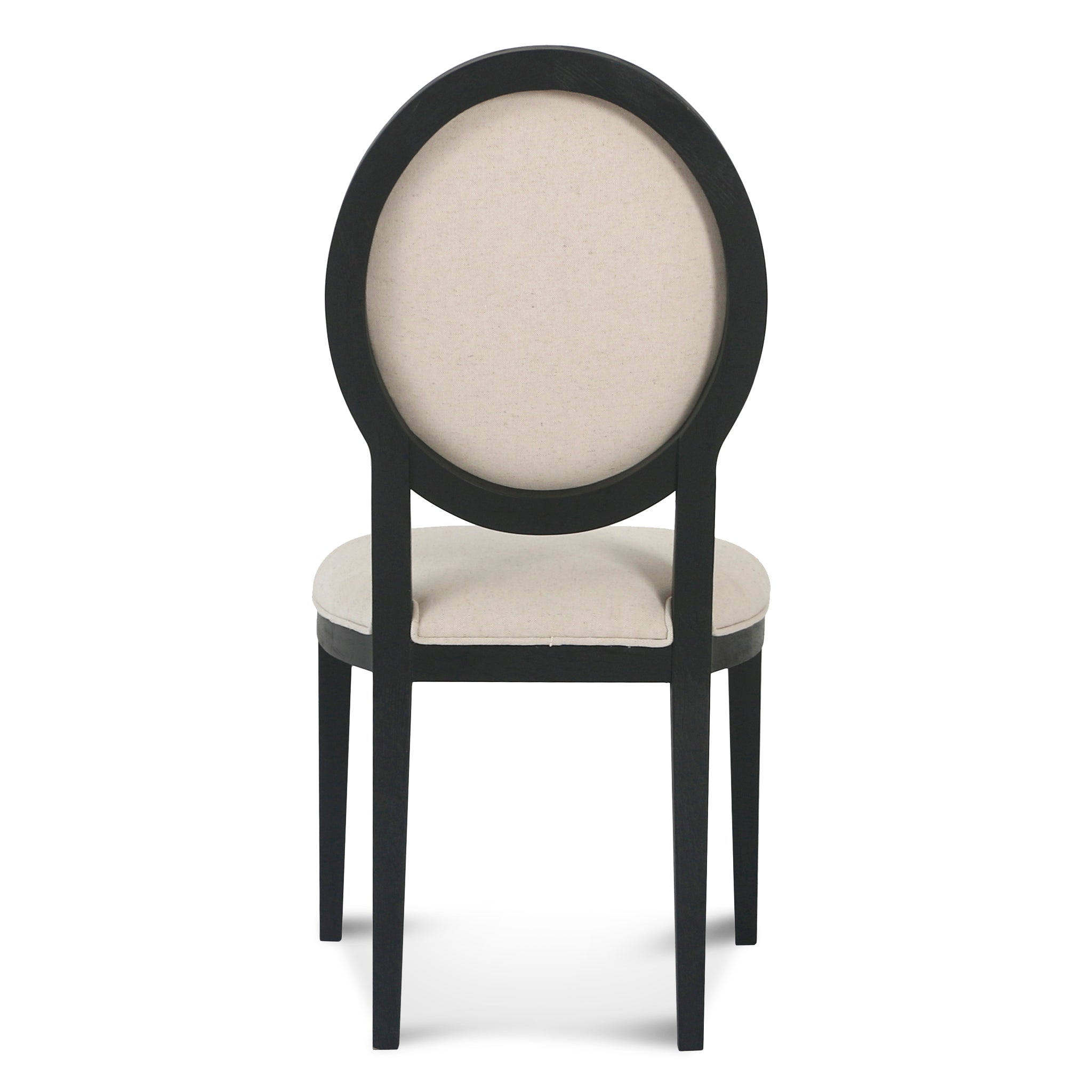 Set of 2 - Lula Light Beige Fabric Dining Chair - Black Frame