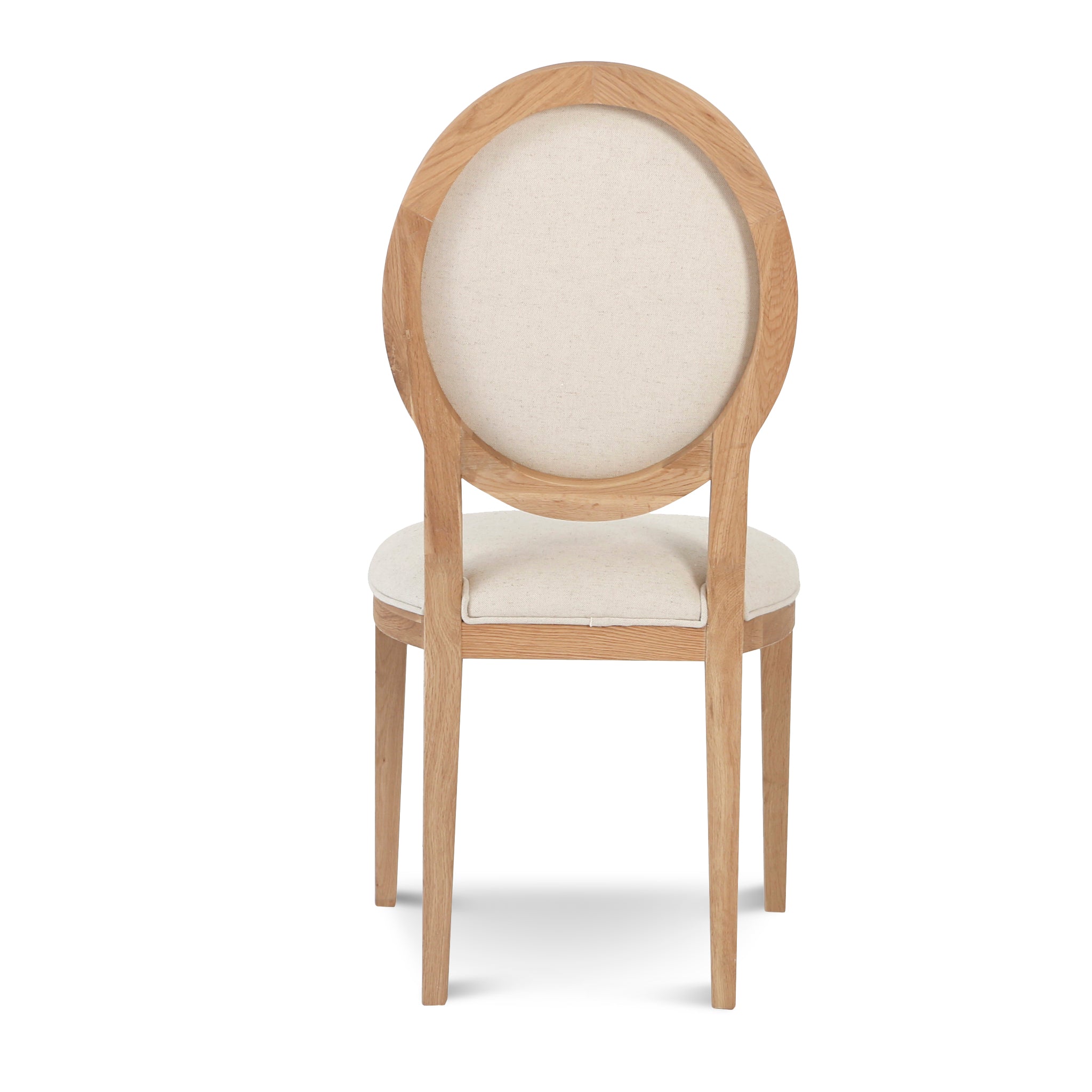 Set of 2 - Lula Light Beige Fabric Dining Chair - Natural Frame