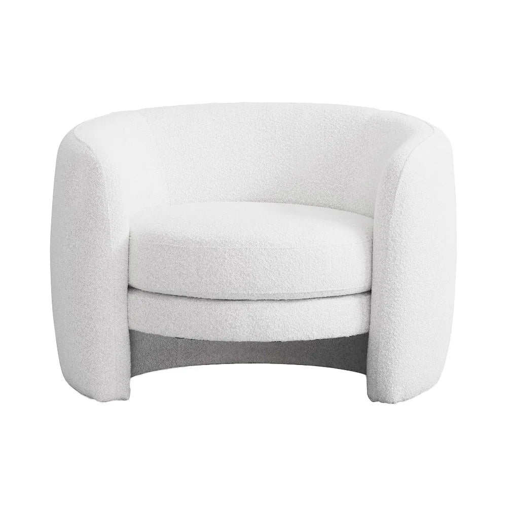 Cora Boucle Fabric Armchair - Vanilla