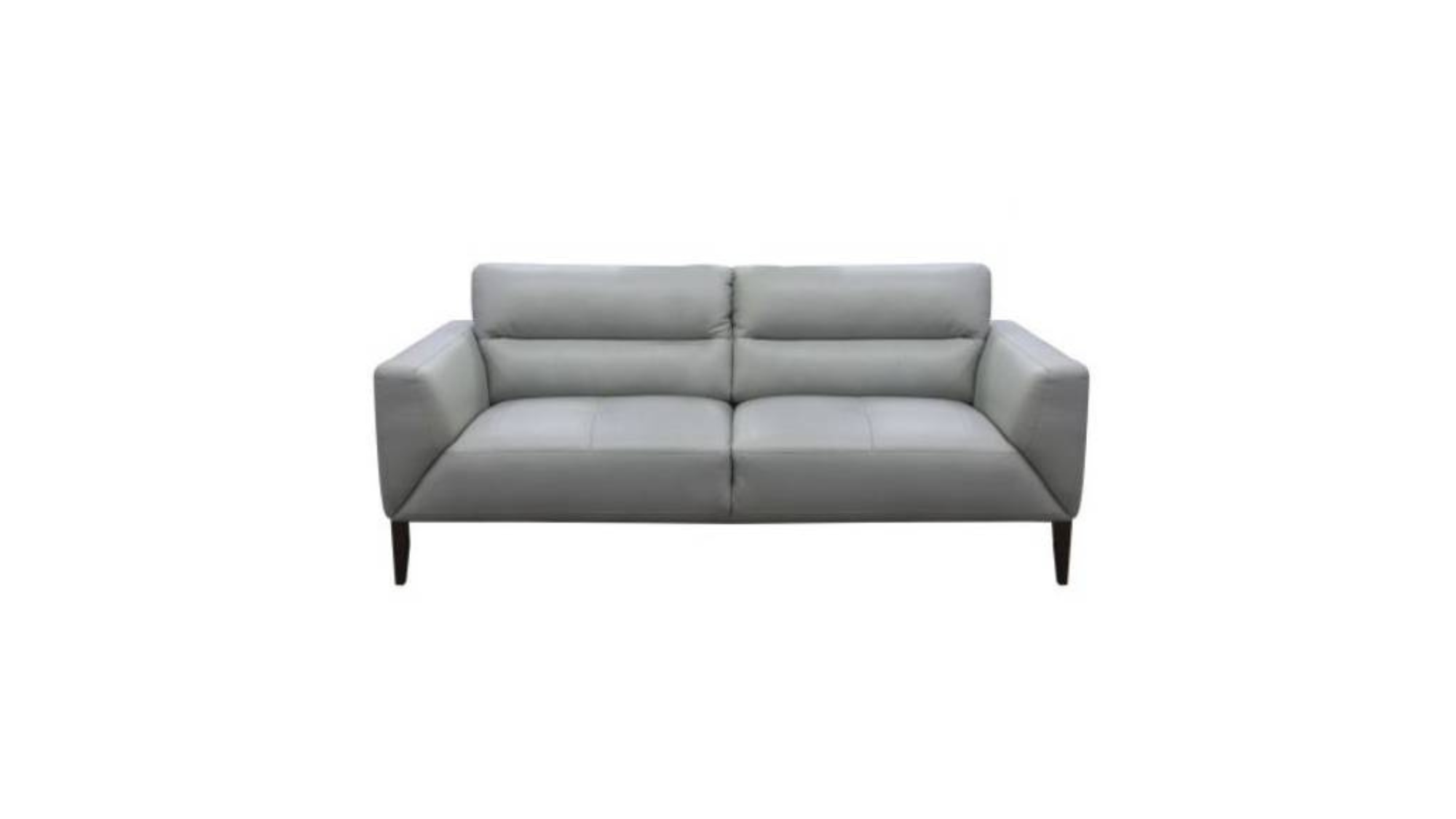 Madelaine 3 Seater Leather Lounge - Silver