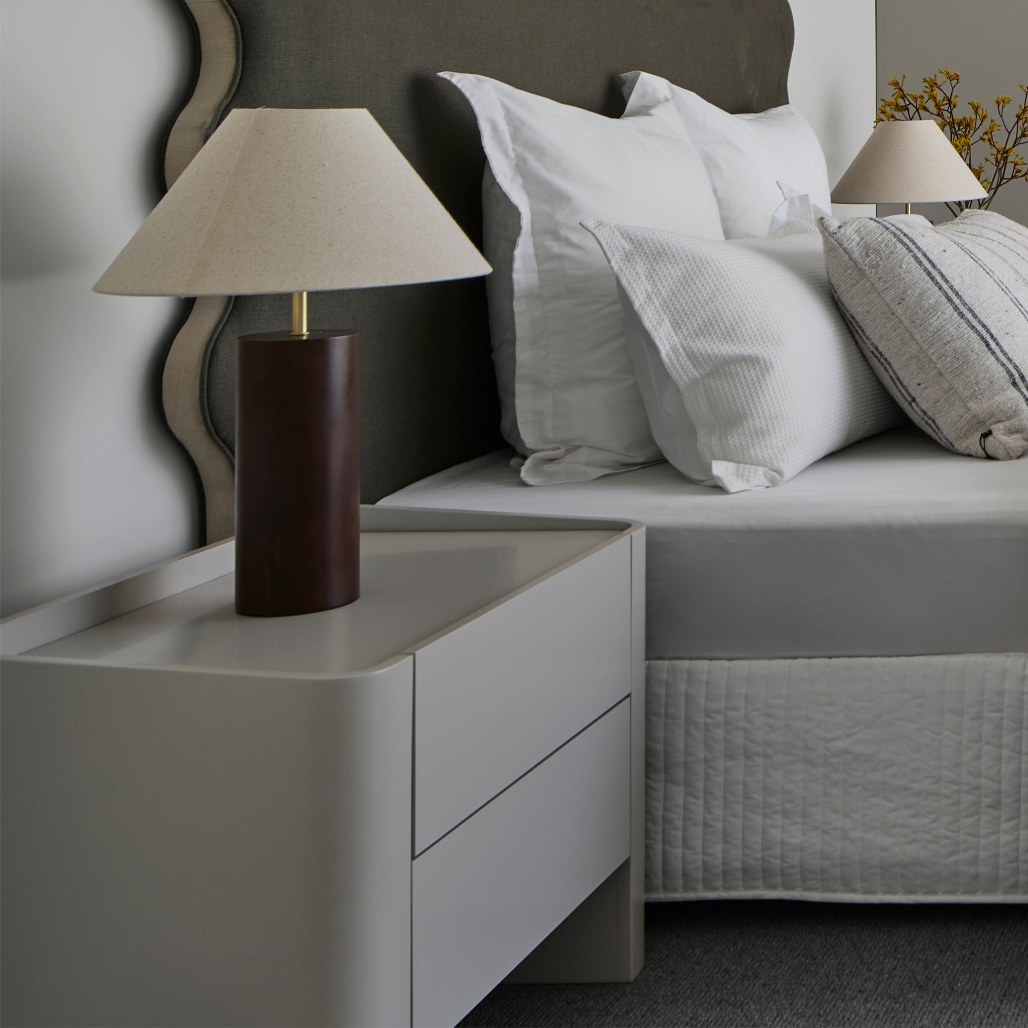 CST8454-IG 65cm Bedside Table - Warm Grey