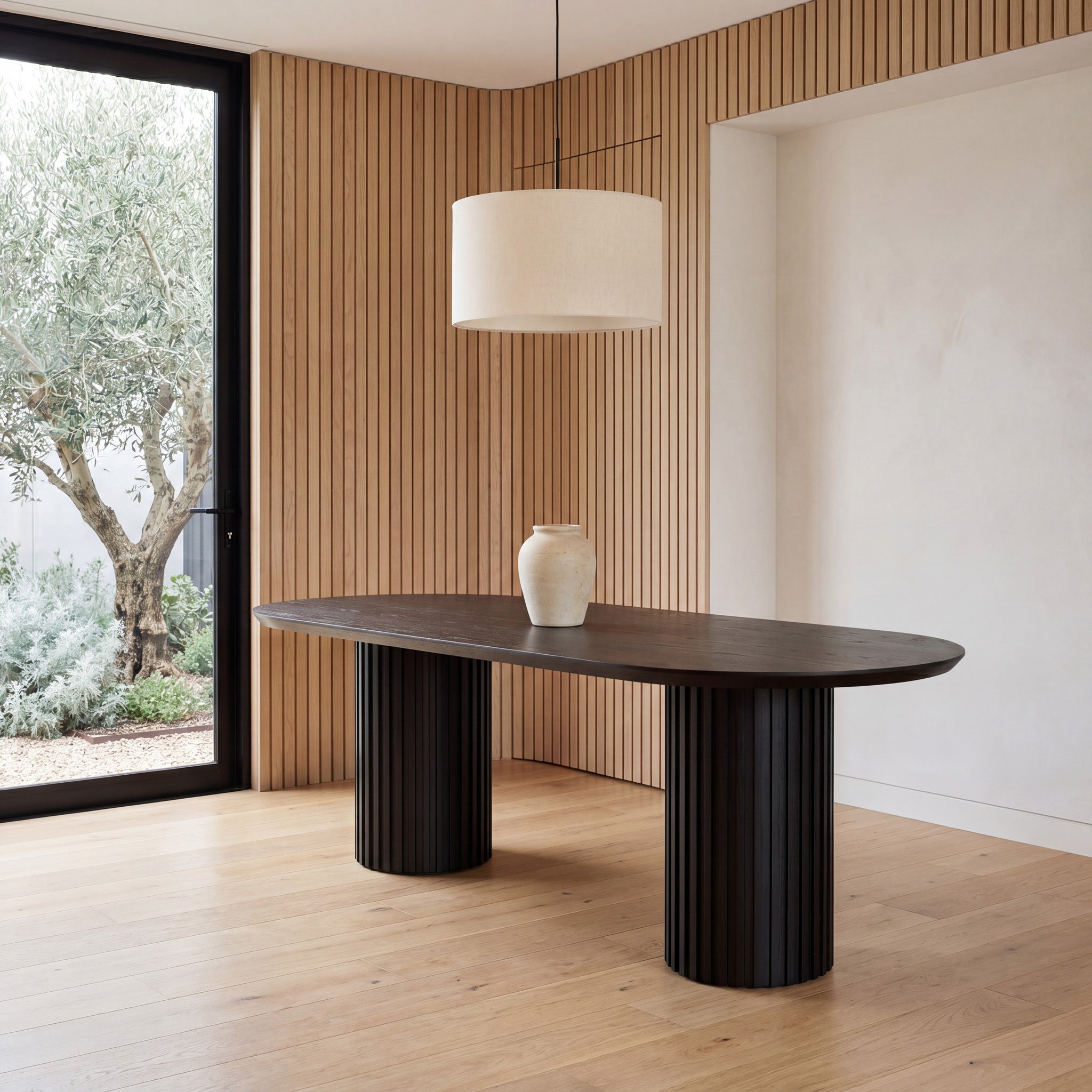  2.2m Wooden Dining Table - Black Oak - image 2