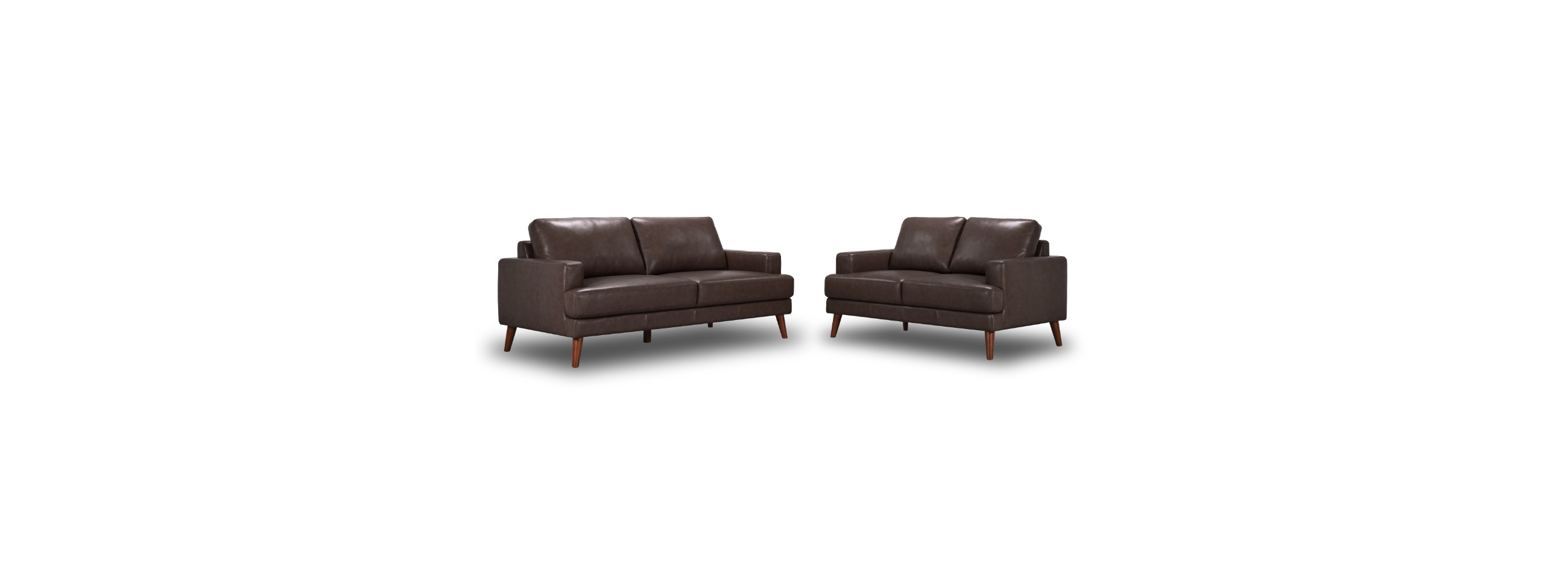 Mia 3+2 Seater Leather Sofa Set - Chocolate