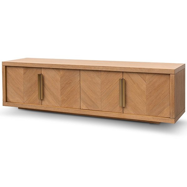 Miriam 1.8m TV Entertainment Unit - Dusty Oak with Gold Handle
