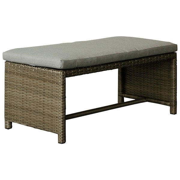 Prestons 6 Piece Resin Wicker Outdoor Nested Dining Table & Bench Set - Brown
