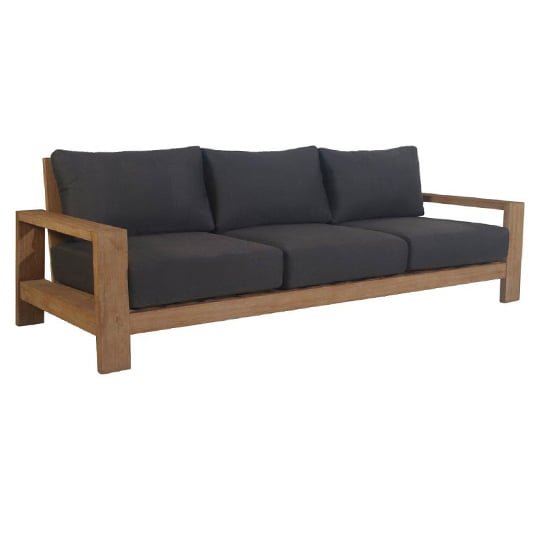 Kuhl 3 Seater Eucalyptus Timber Outdoor Sofa