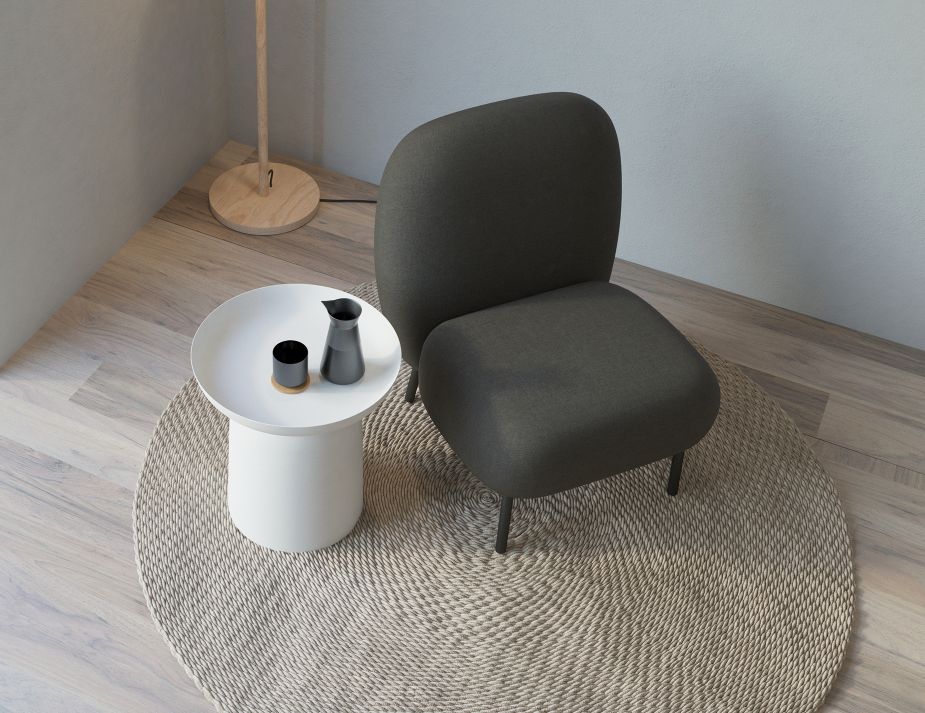 Moulon Lounge Chair - Storm Grey  - Matt Black Legs