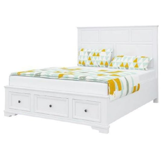 Vienna White Timber King Storage Bed