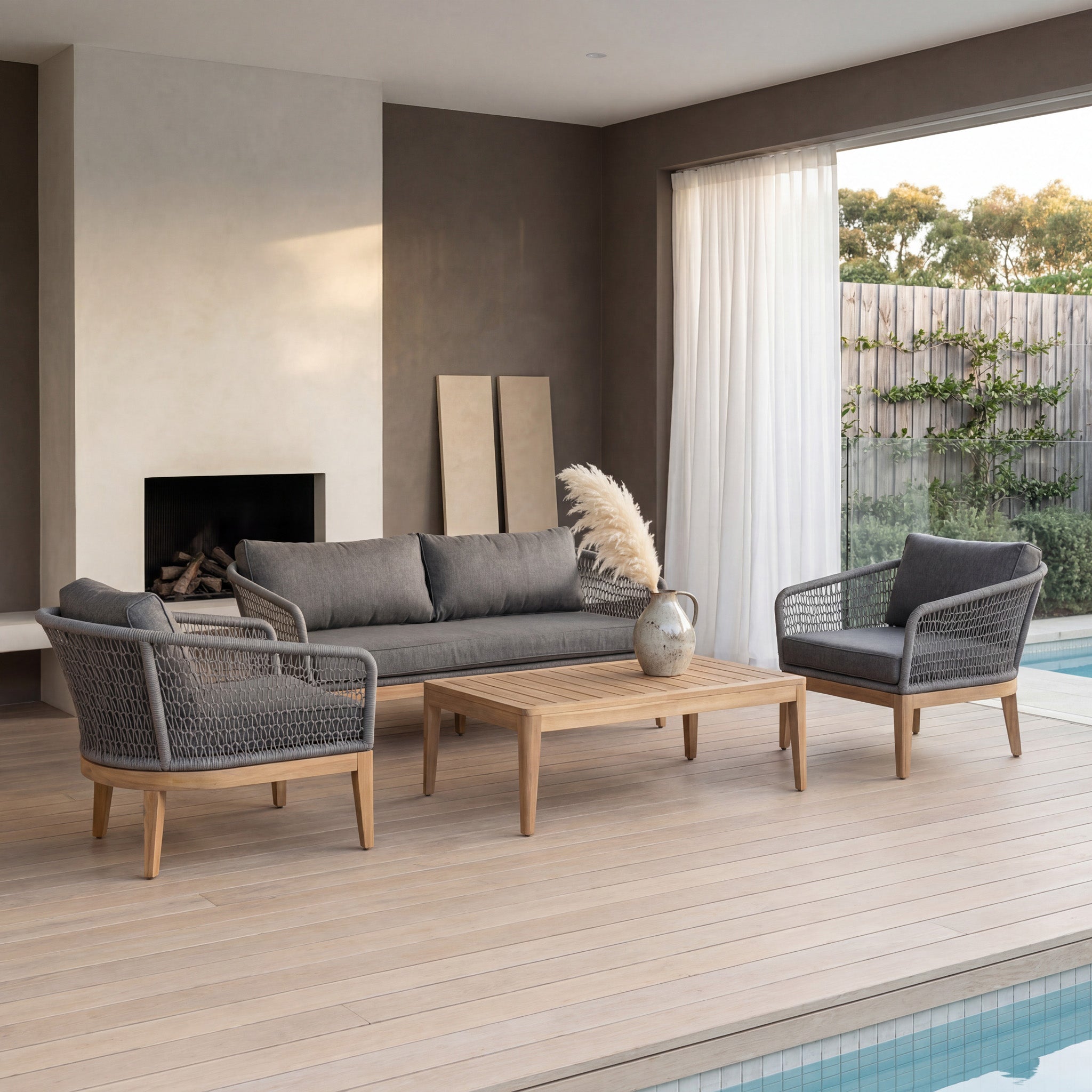 CLS10167-EM 4pcs Outdoor Lounge Set - Grey