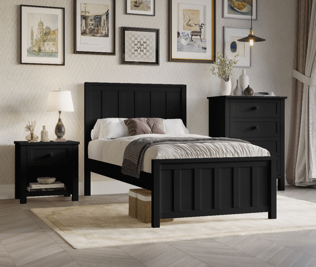 Neves King Single Bed - Black