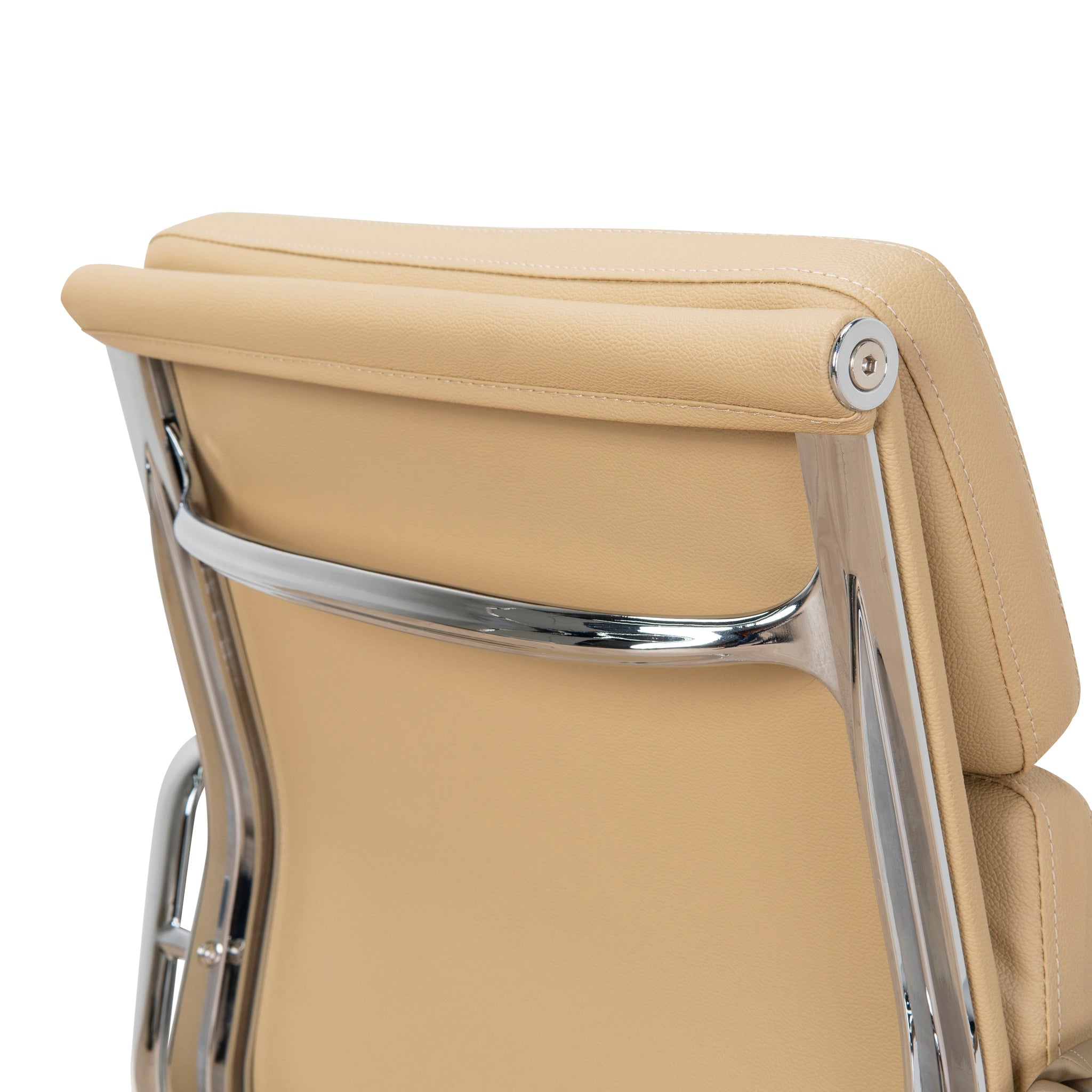 Low Back Office Chair - Light Brown Leather - image 6