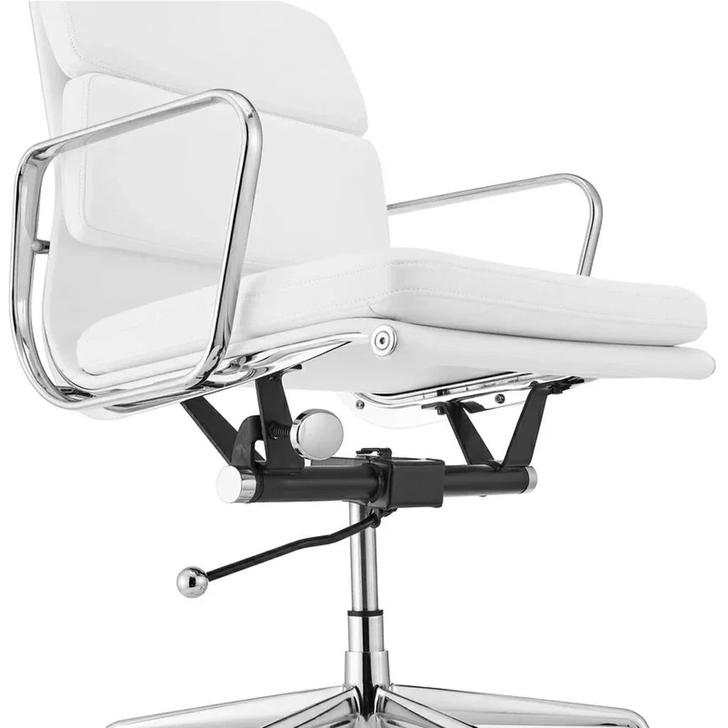 COC103W Low Back Office Chair - White Leather