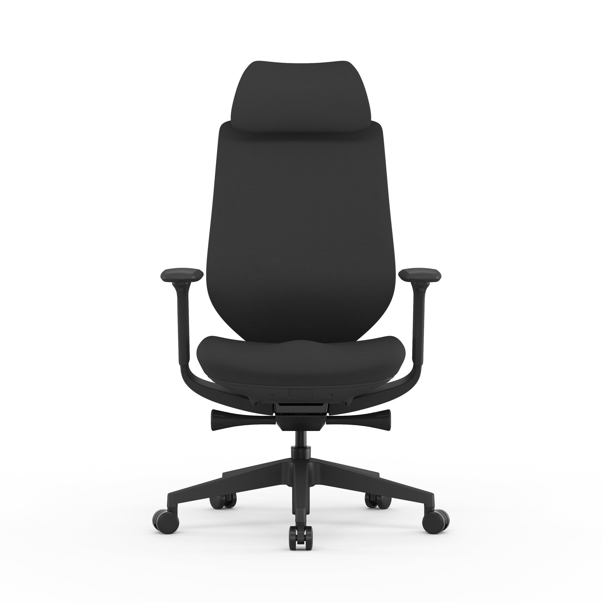 Mesh Office Chair - Full Black with Headrest - image 2