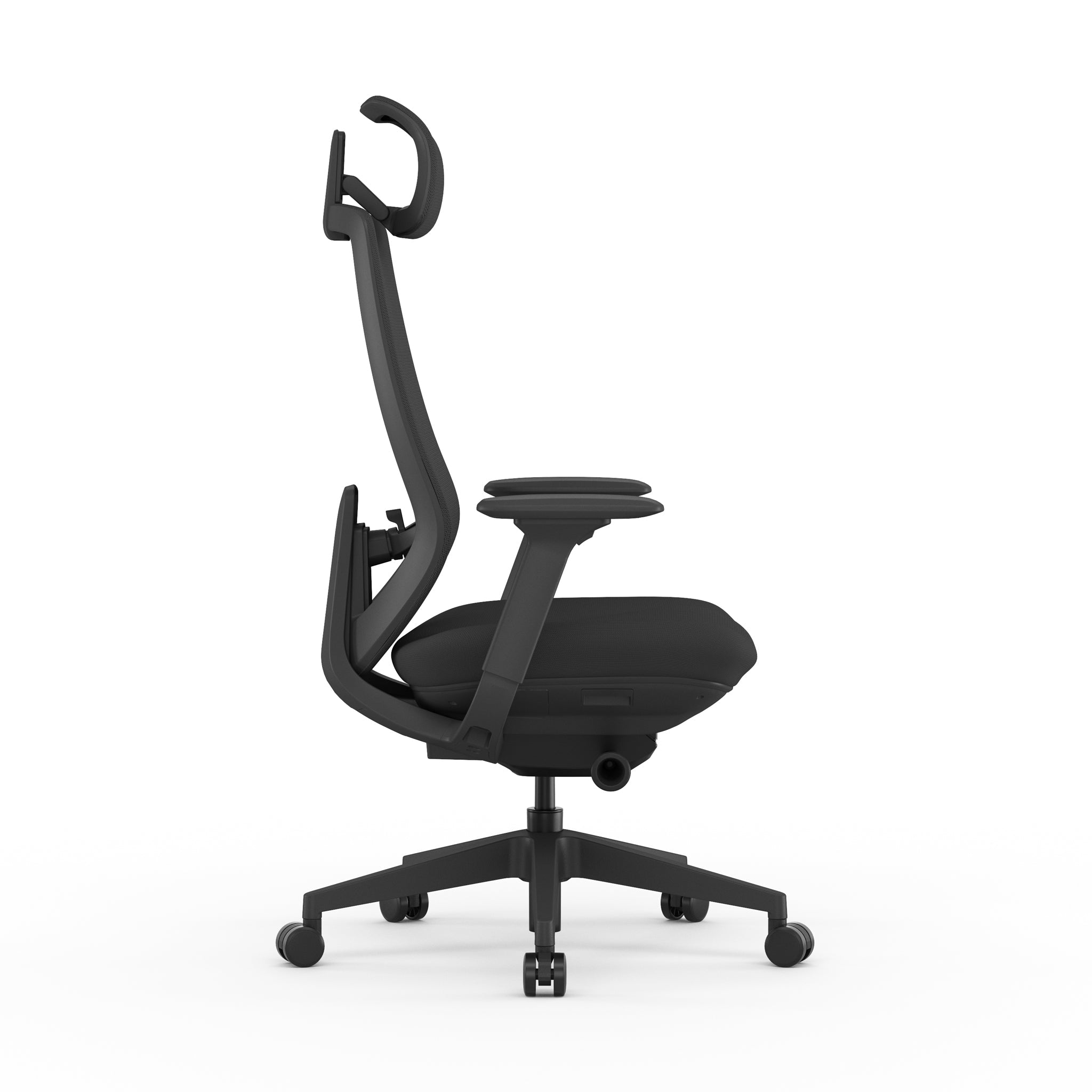 Mesh Office Chair - Full Black with Headrest - image 3