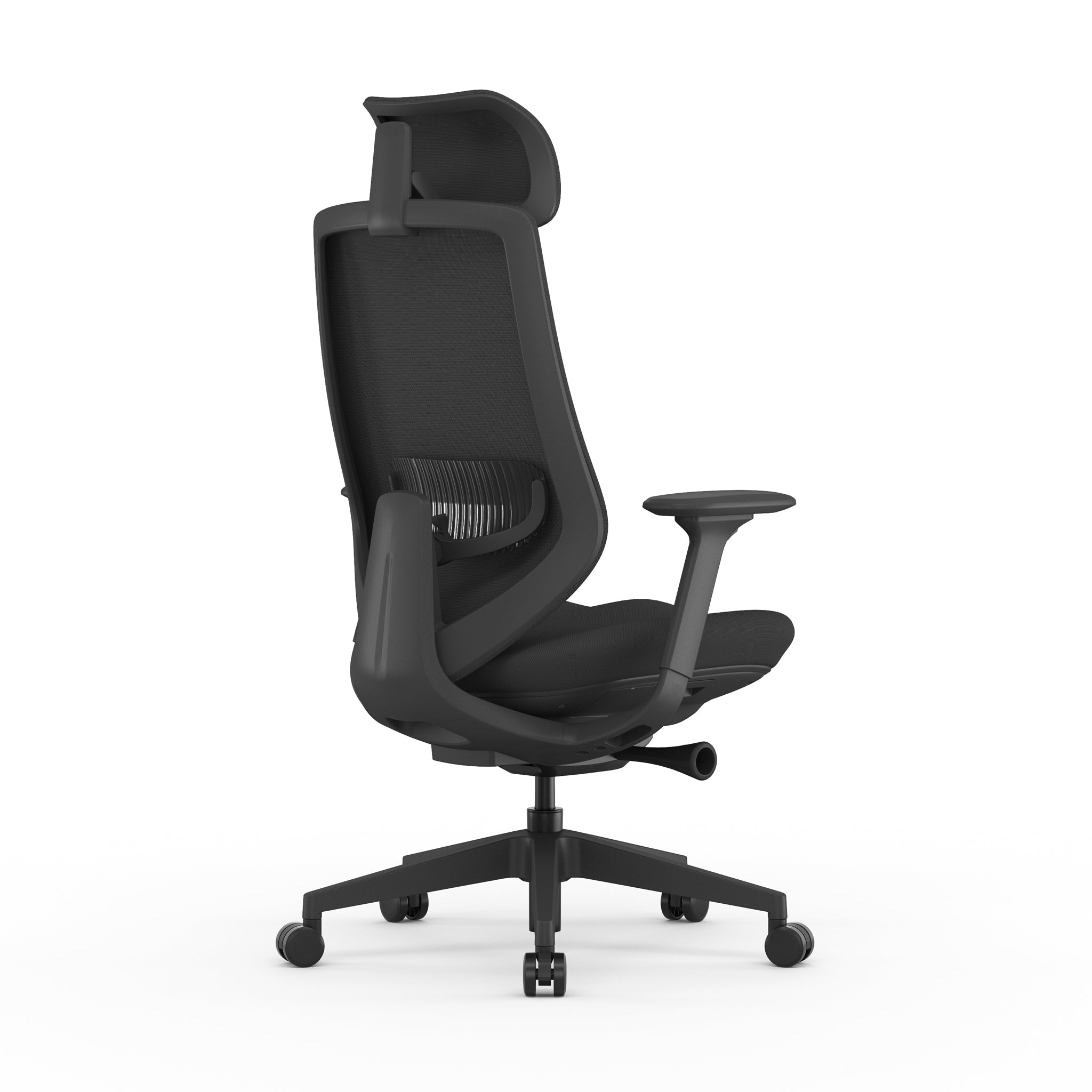 Mesh Office Chair - Full Black with Headrest - image 4
