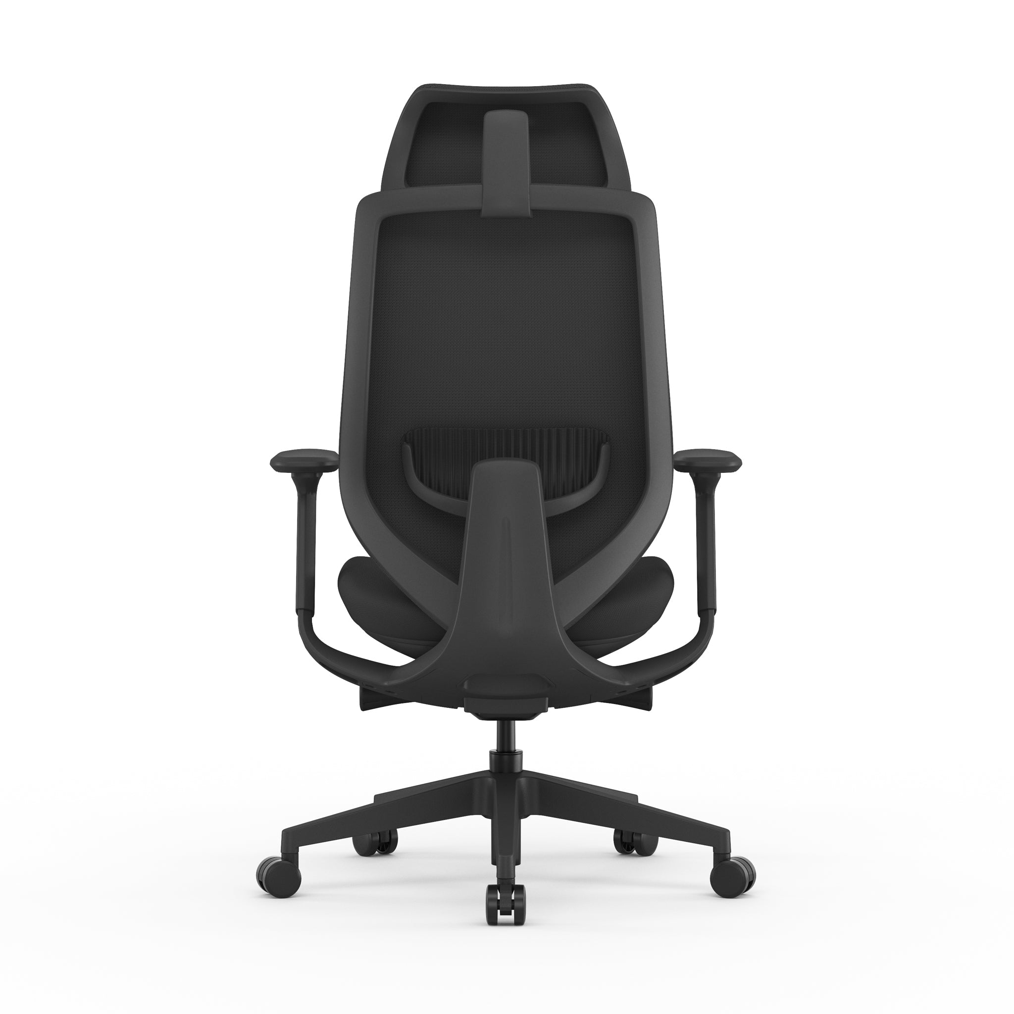 Mesh Office Chair - Full Black with Headrest - Velsan