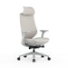 Mesh Office Chair - Light Grey with Headrest