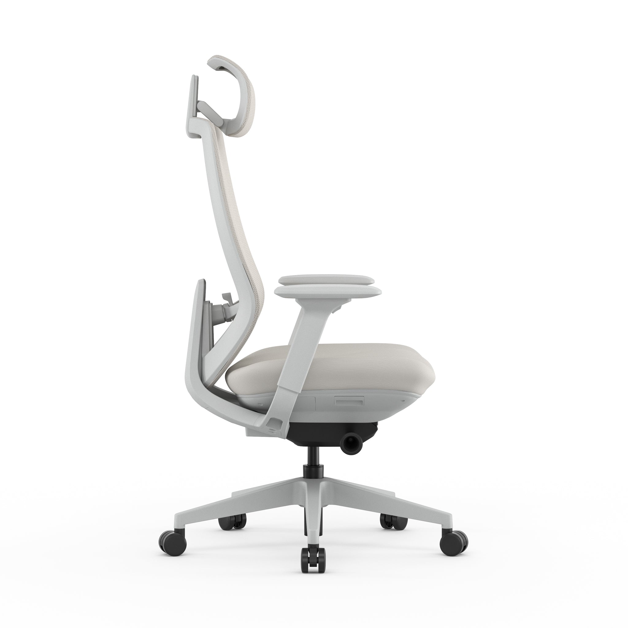 Mesh Office Chair - Light Grey with Headrest - image 3