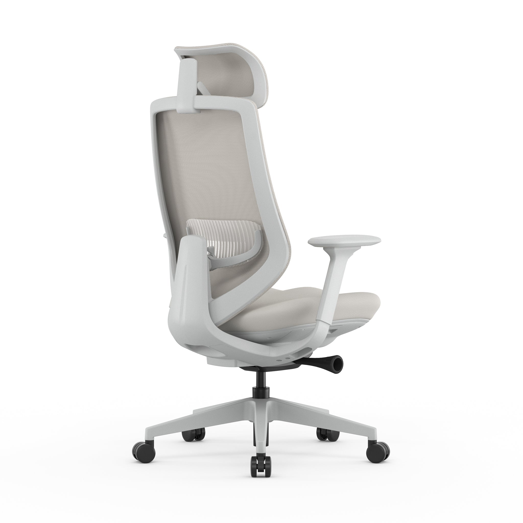 Mesh Office Chair - Light Grey with Headrest - image 4