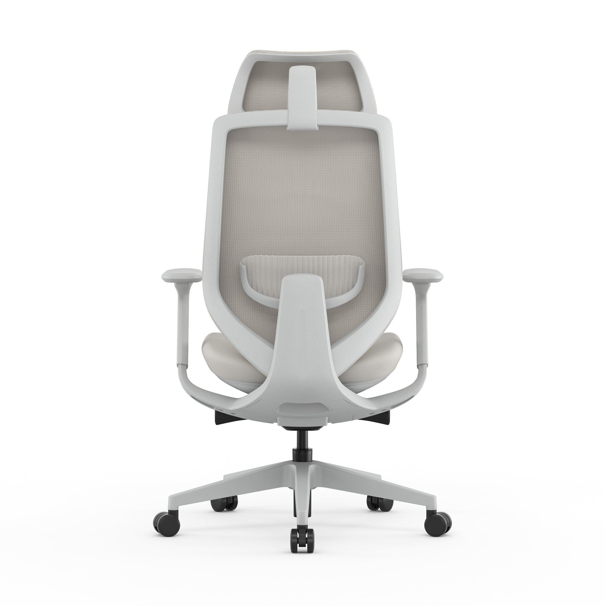 Mesh Office Chair - Light Grey with Headrest - Velsan