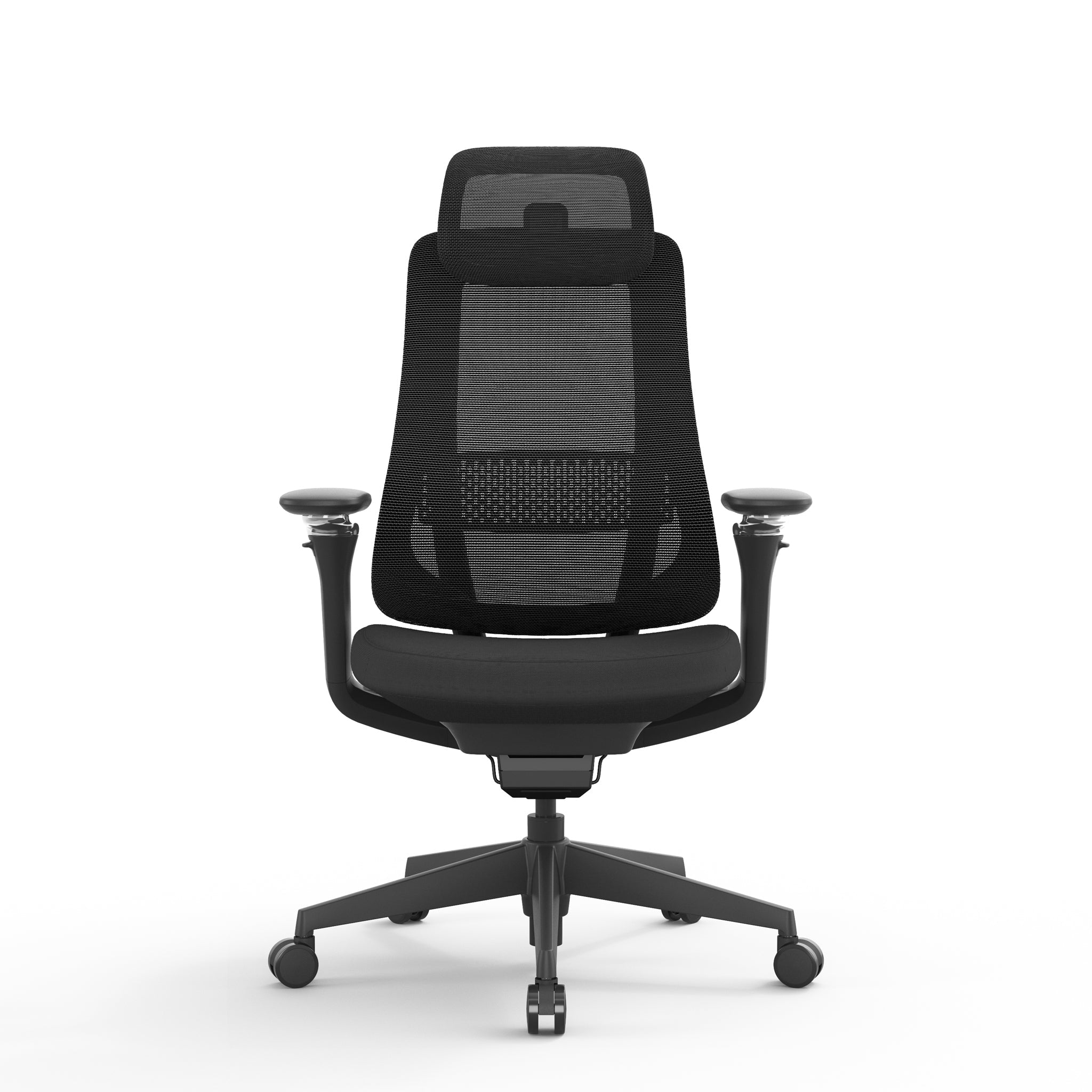 Mesh Office Chair - Full Black with Headrest - image 2