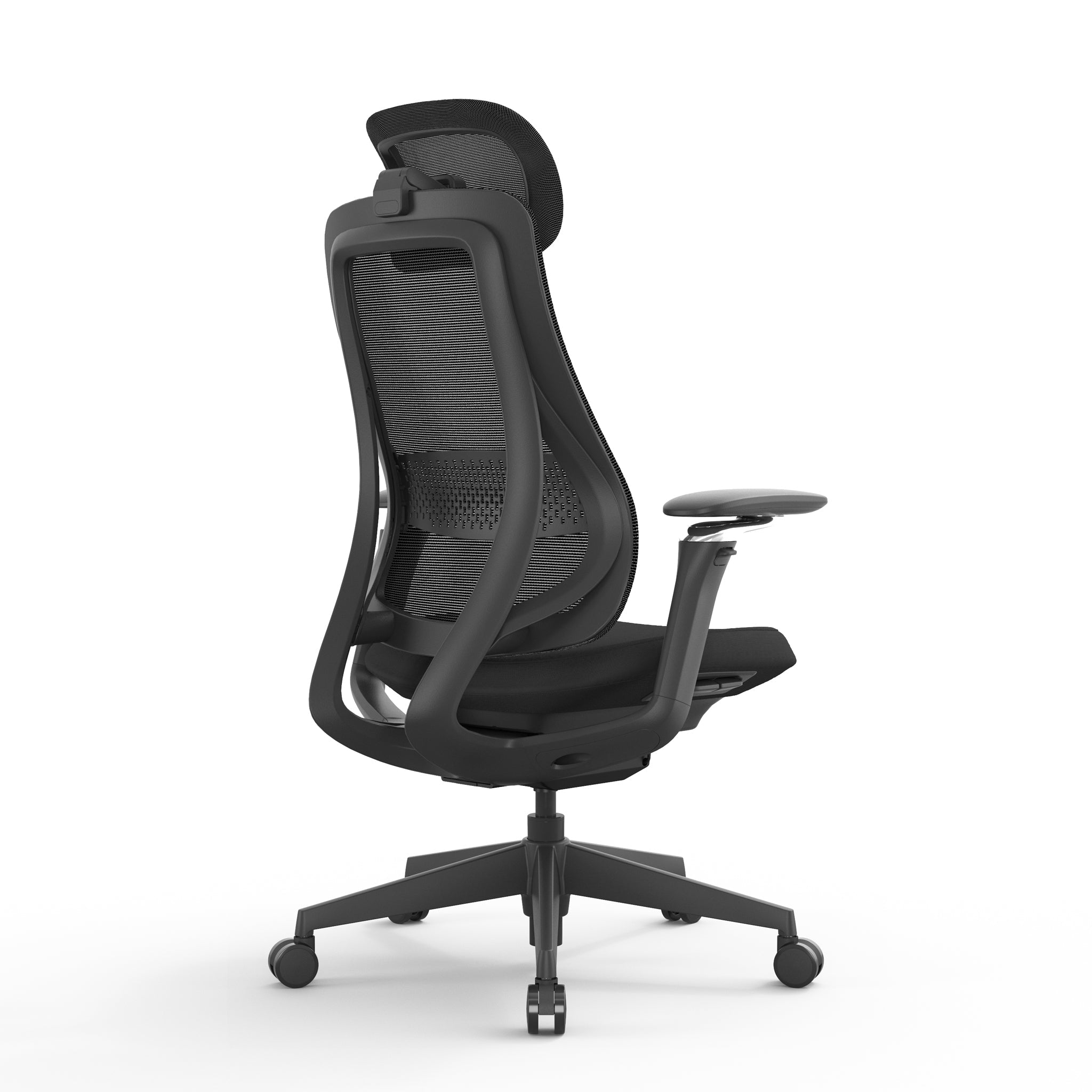 COC12631-AV Mesh Office Chair - Full Black with Headrest