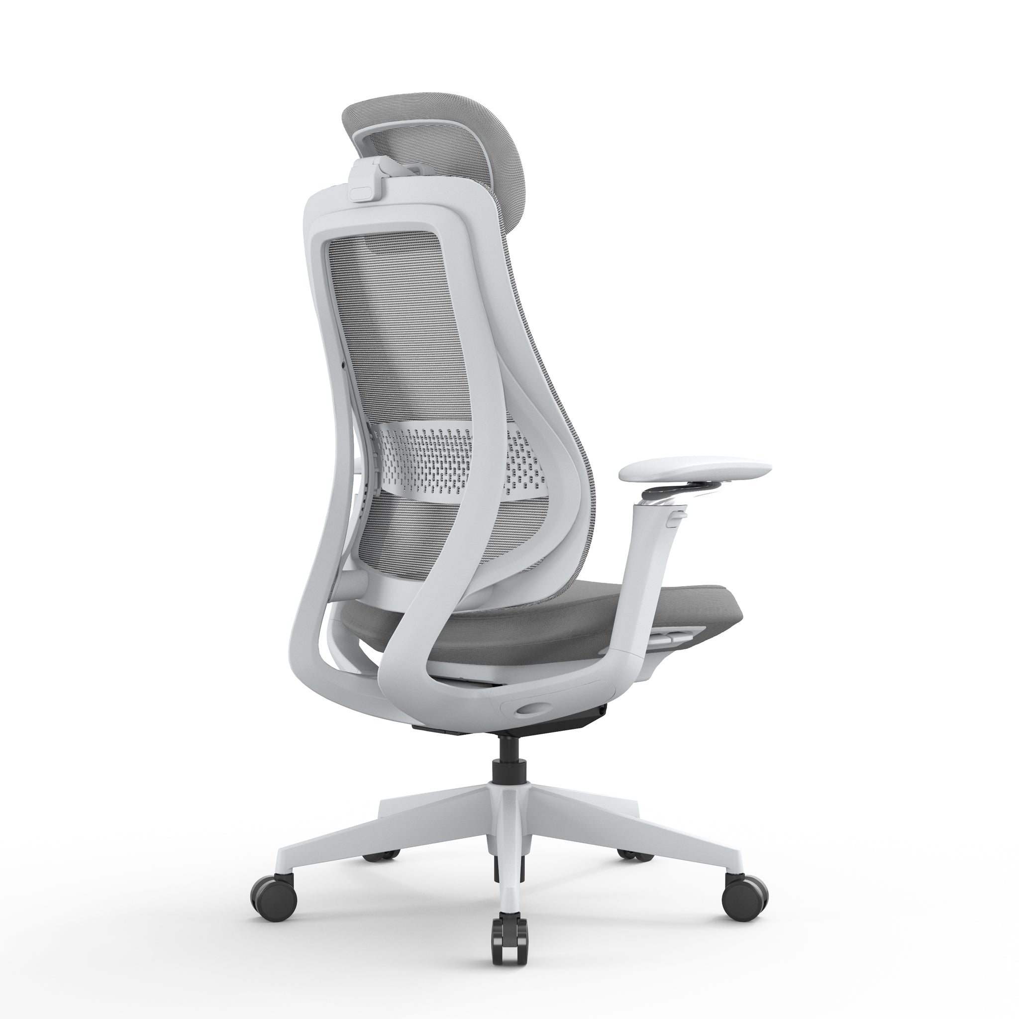 COC12632-AV Mesh Office Chair - Light Grey with Headrest