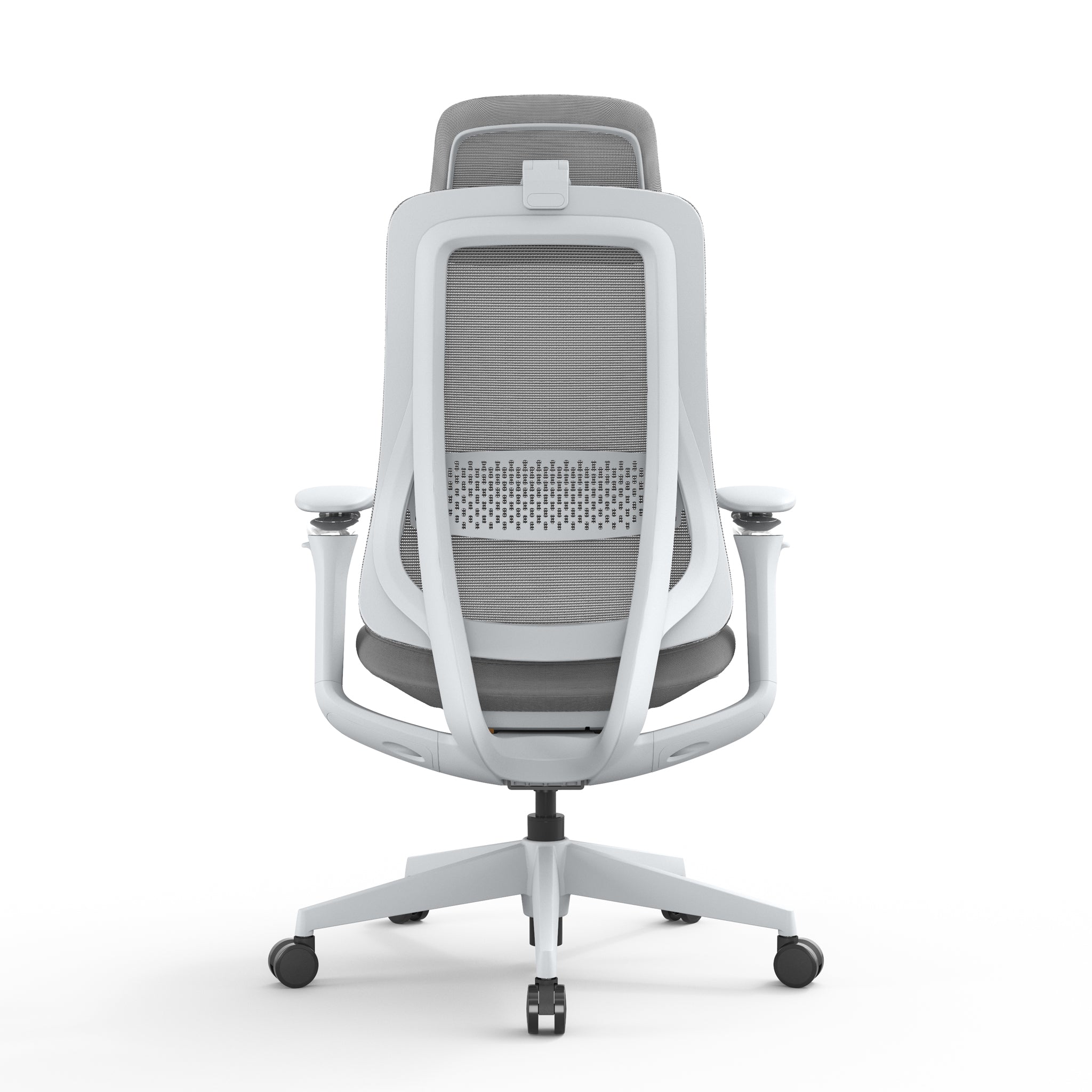 Mesh Office Chair - Light Grey with Headrest - image 5