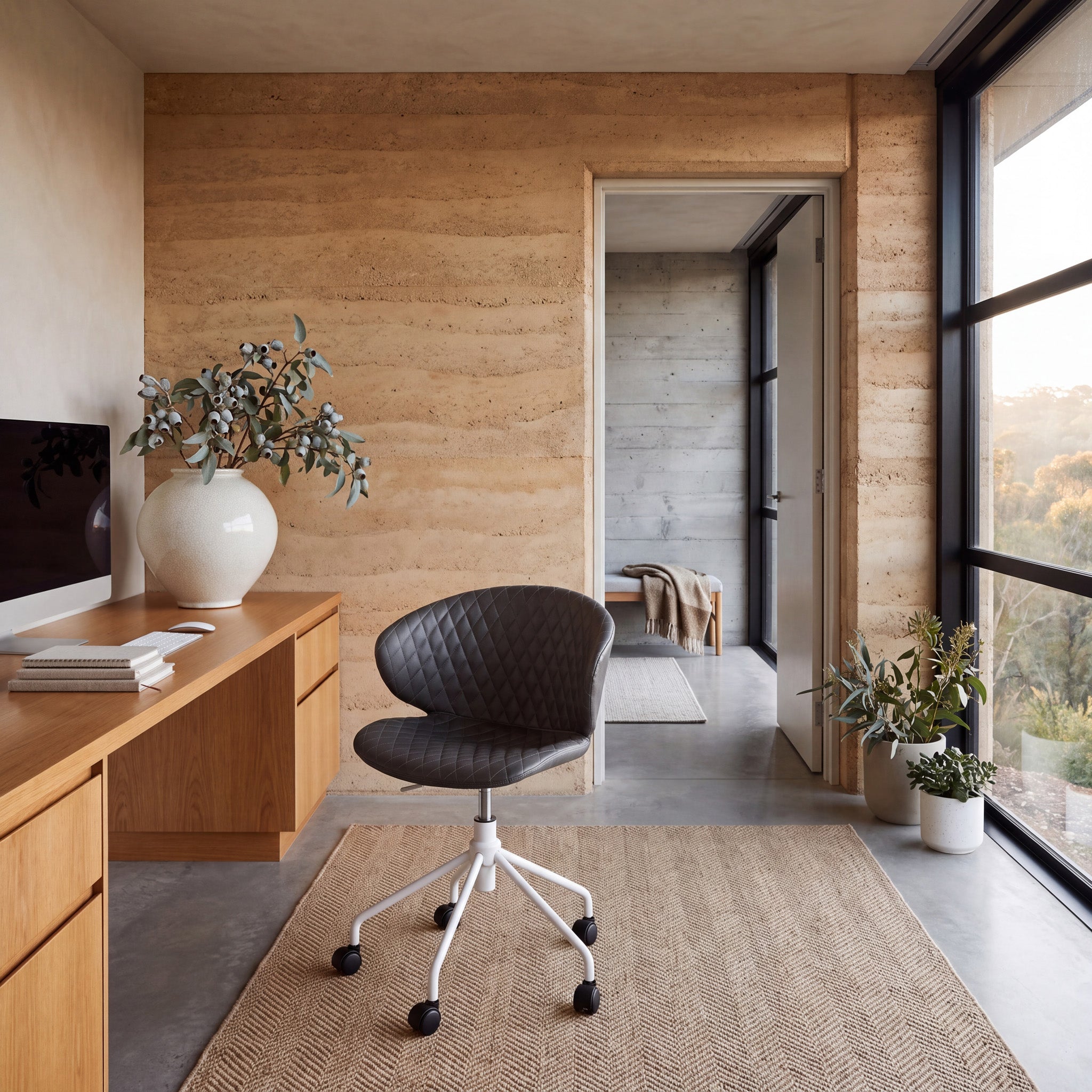 Office Chair - Charcoal with White Base - image 2