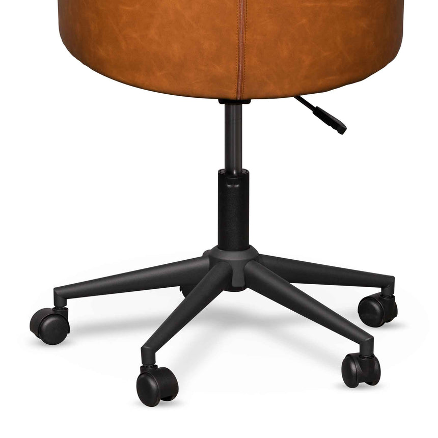 Office Chair - Vintage Tan with Black Base