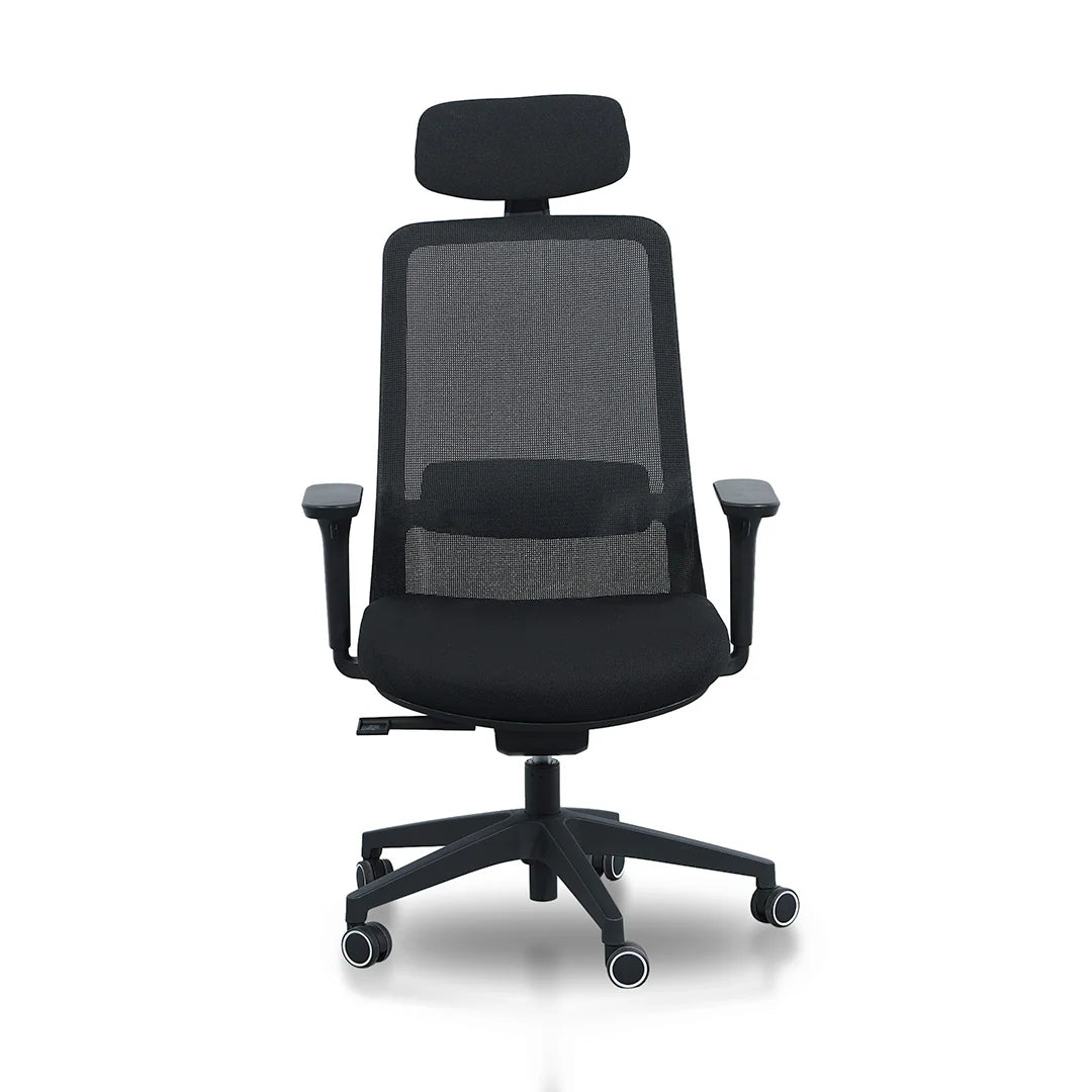 Showcasing Nosimora Mesh Office Chair - Full Black OC8504-LF Office Chair by Calibre Furniturs