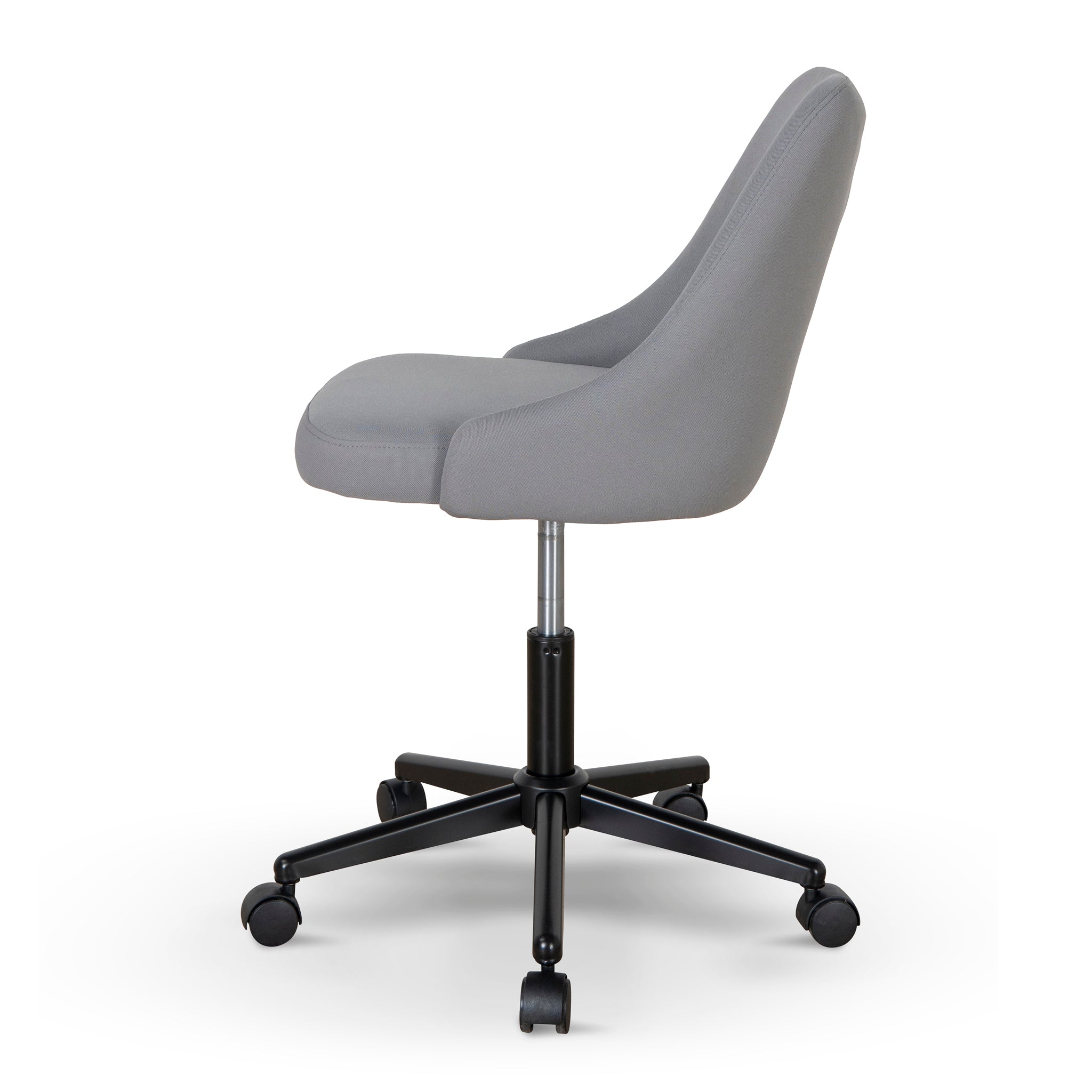 Grey Fabric Office Chair - Black Base - image 4