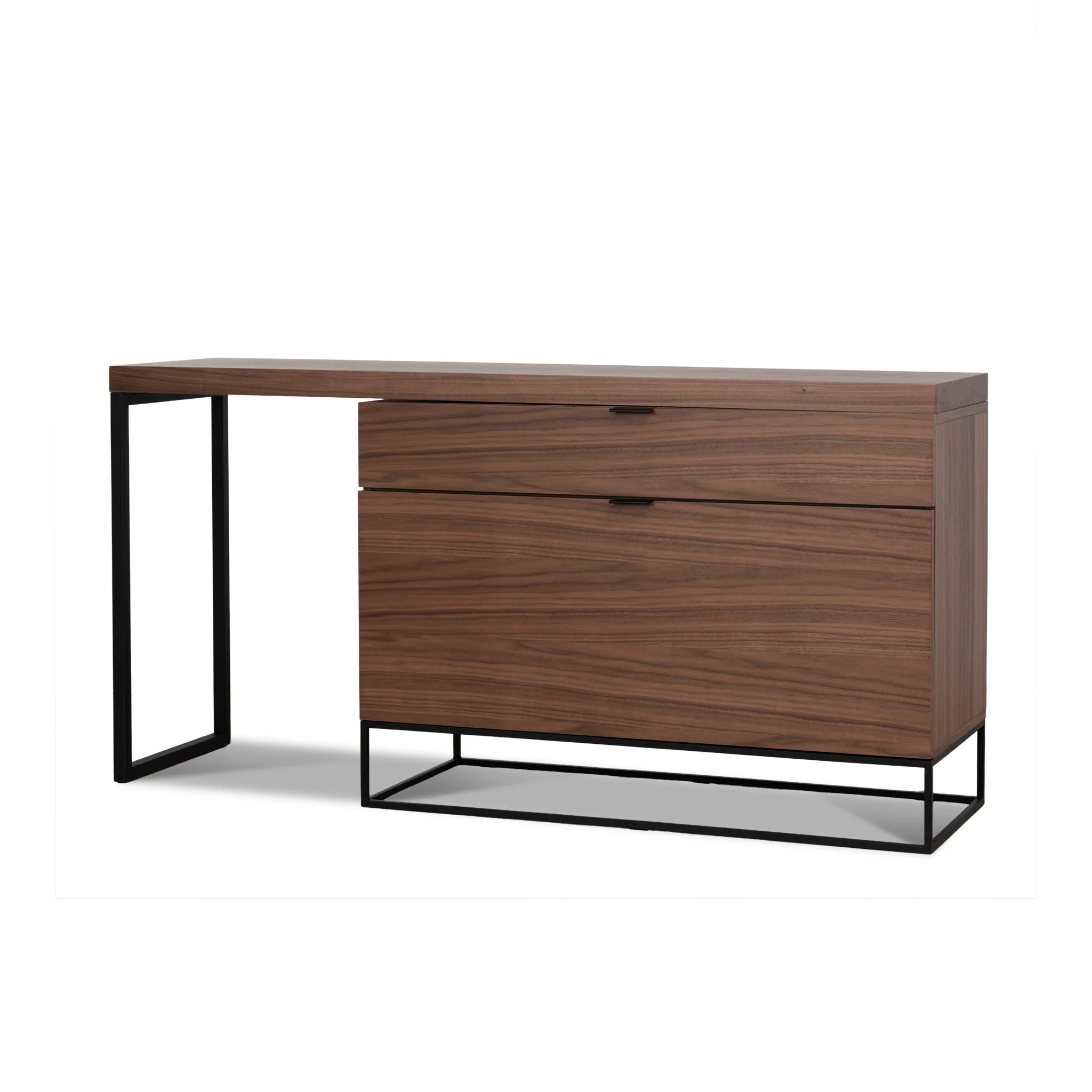 Showcasing Noraria Extendable Home Office Desk - Walnut OF10938-CN Office Desk by Calibre Furniturs
