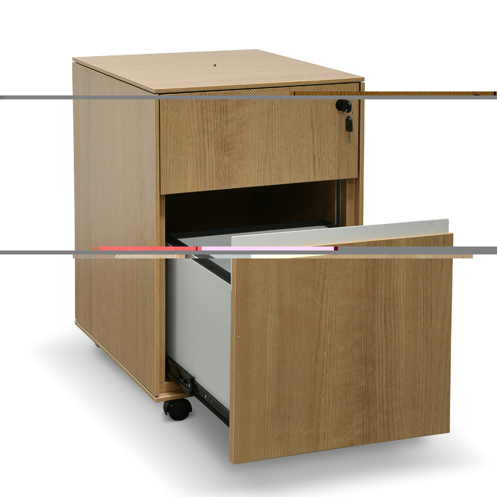 COF2431-SN 2 Drawer Mobile Pedestal - Natural