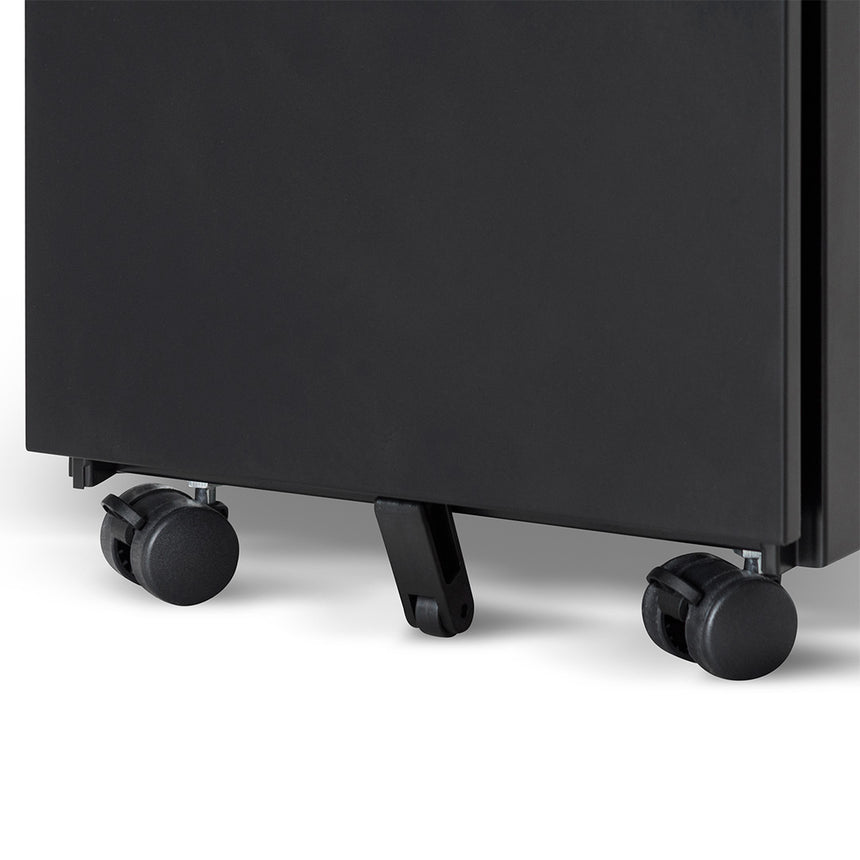 3 Drawers Slim Mobile Pedestal - Black