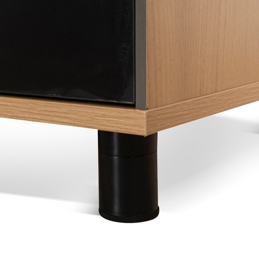 1.8m Executive Desk Right Return with Black Legs - Natural