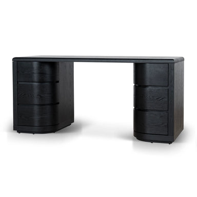 Showcasing Tanivana 1.6m Office Desk - Full Black OT10282-DW Office Desk by Calibre Furniturs