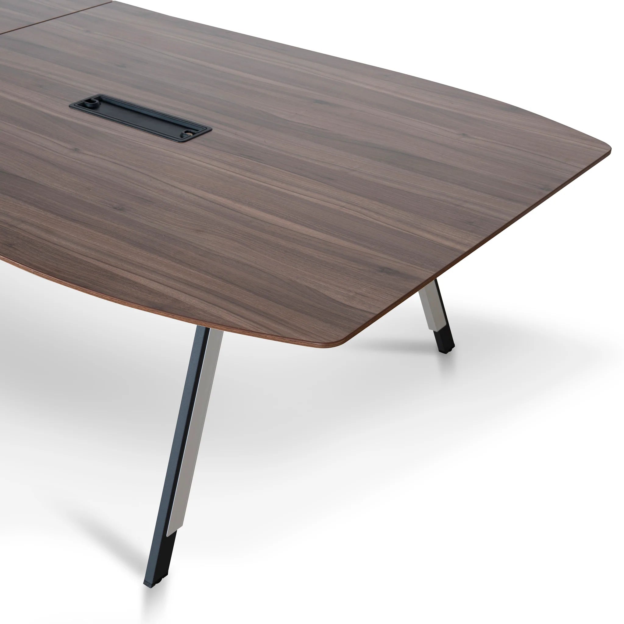Paluvana 3.6m Boardroom Meeting Table - Walnut Top With Black Legs