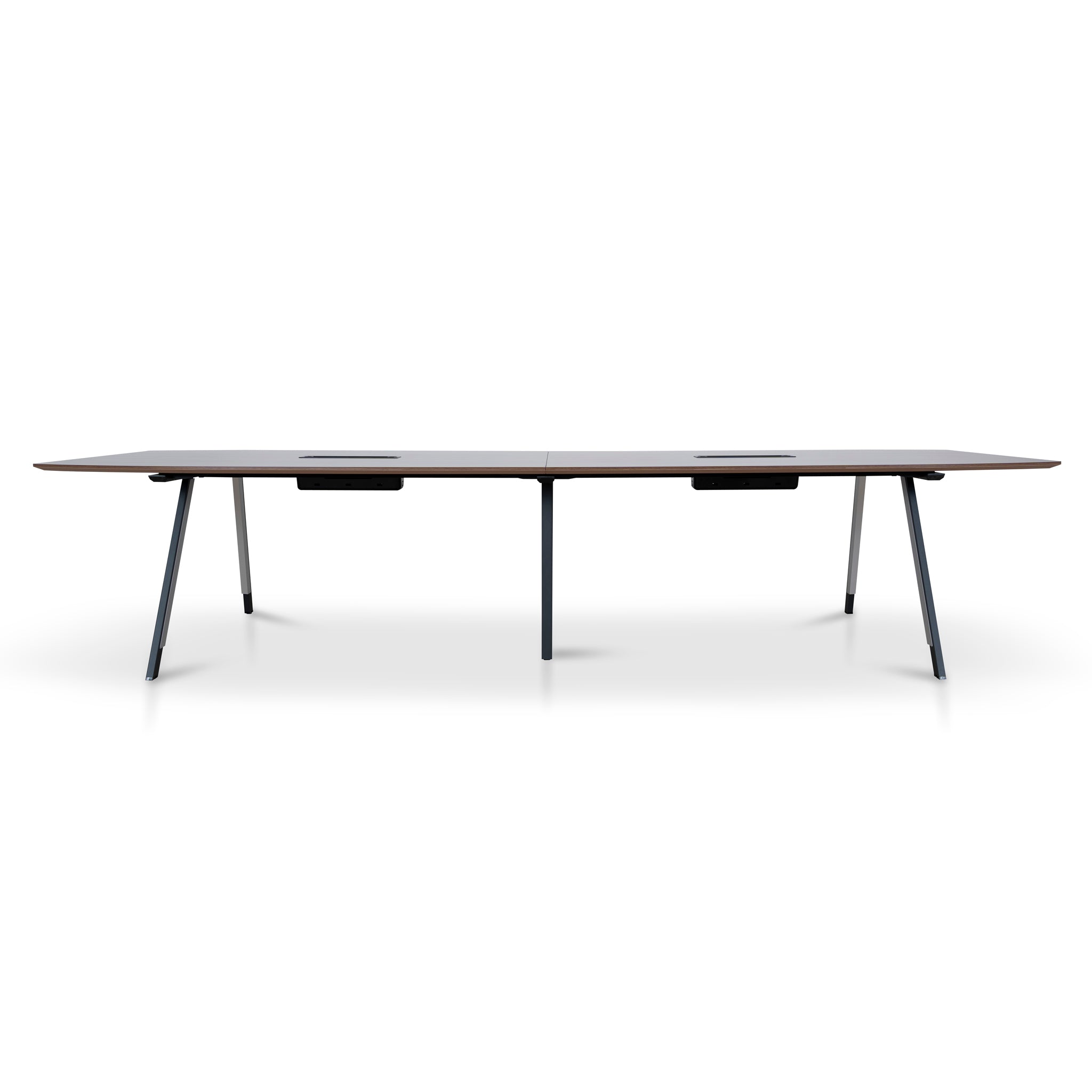 COT10442-SN 3.6m Boardroom Meeting Table - Walnut Top With Black Legs