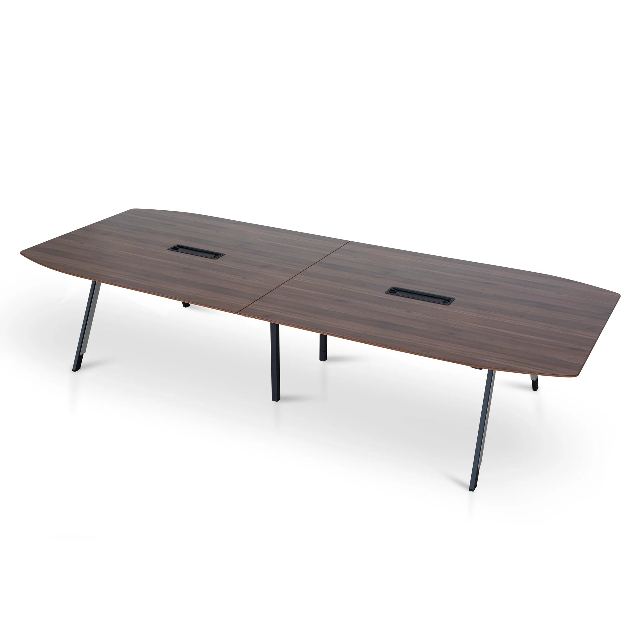 Paluvana 3.6m Boardroom Meeting Table - Walnut Top With Black Legs