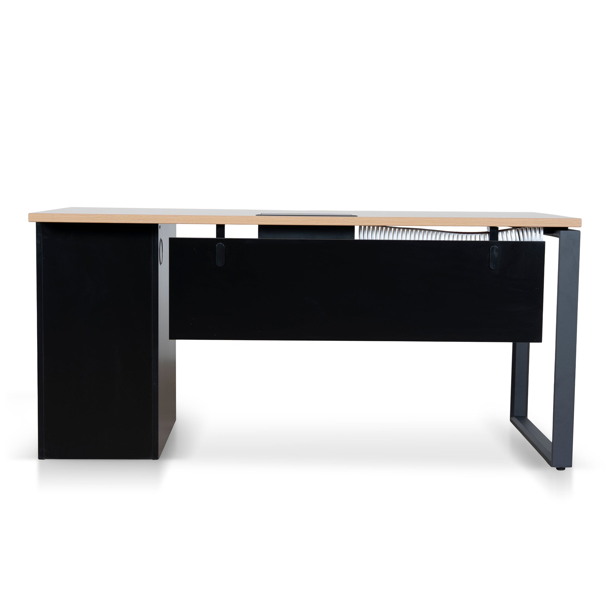1.6m Single Seater Natural Office Desk - Black Legs - image 4