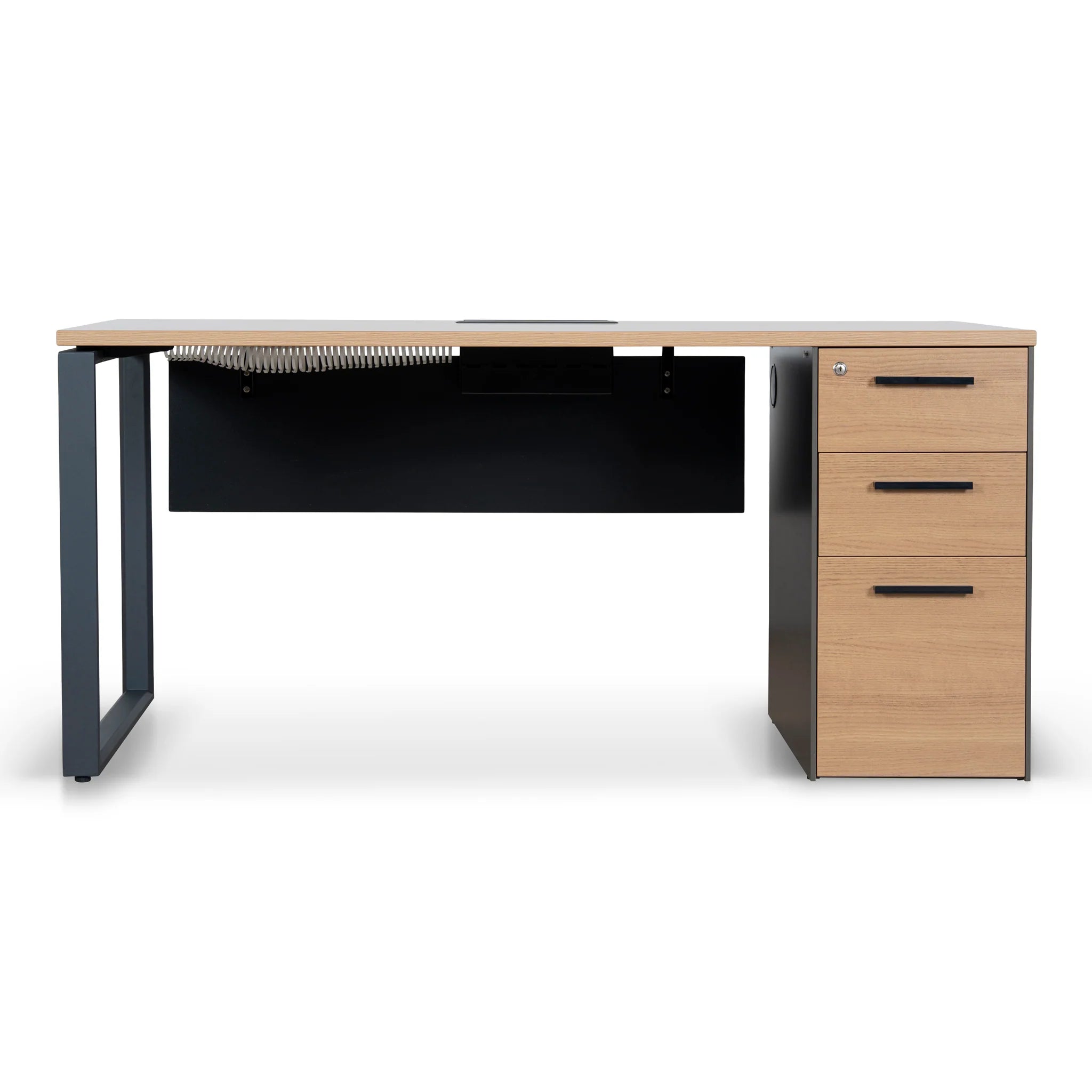 Showcasing Cosanova 1.6m Single Seater Natural Office Desk - Black Legs OT10692-SN Office Desk by Calibre Furniturs