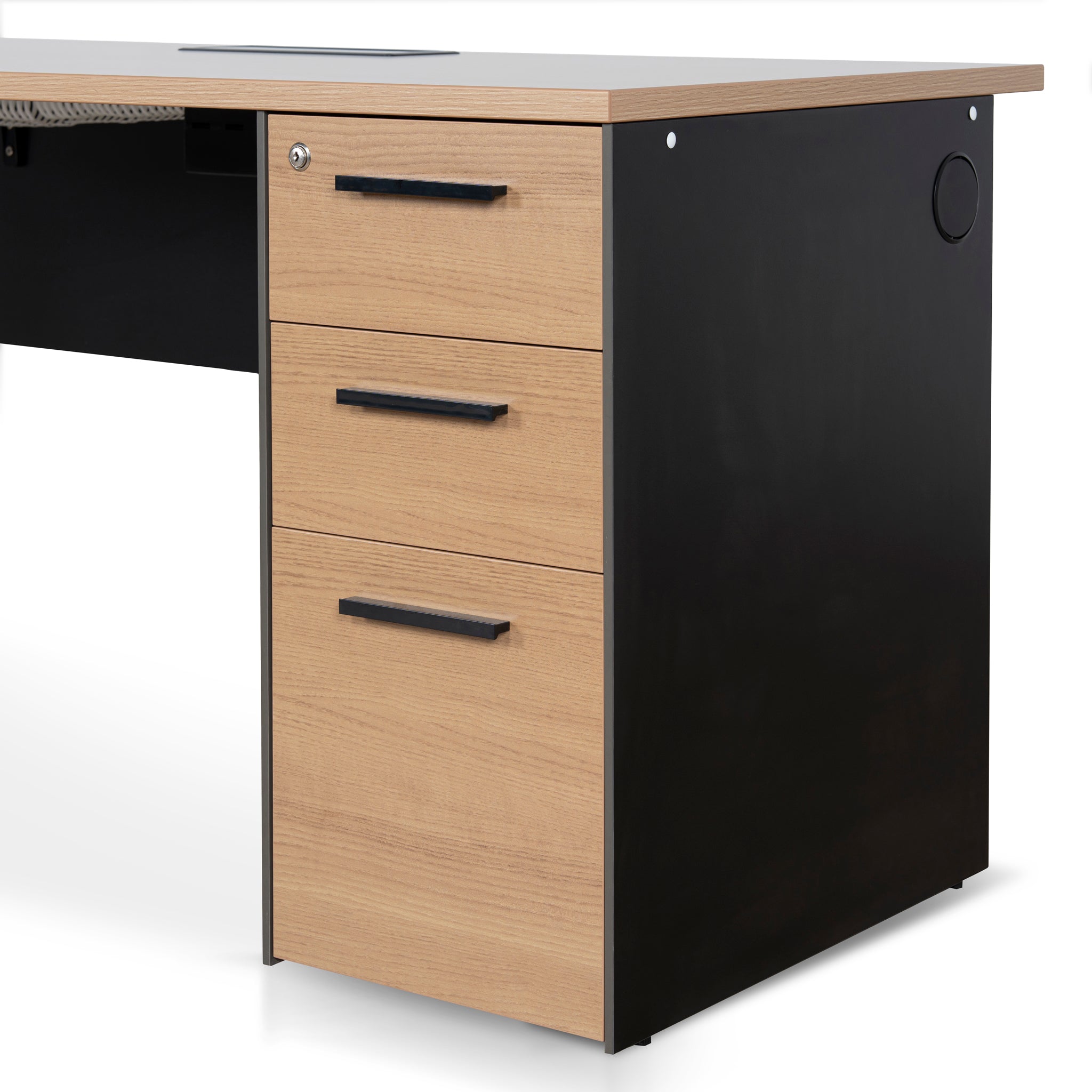 1.6m Single Seater Natural Office Desk - Black Legs - image 6