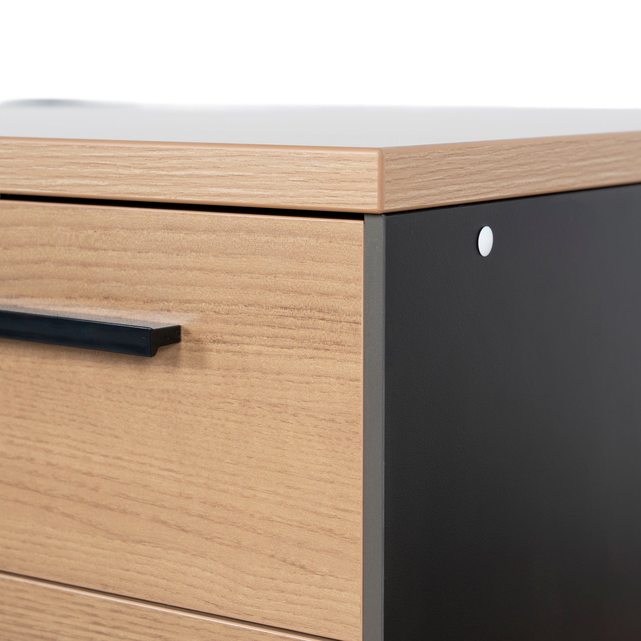 1.6m Single Seater Natural Office Desk - Black Legs - image 9