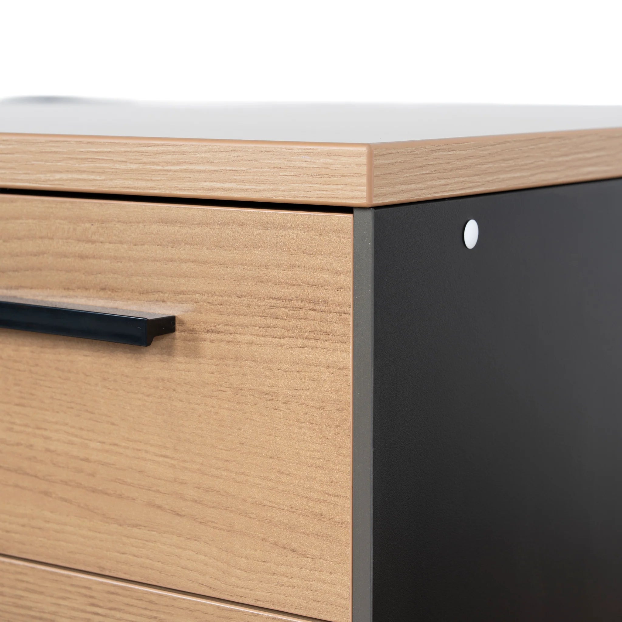 Cosanova 1.6m Single Seater Natural Office Desk - Black Legs
