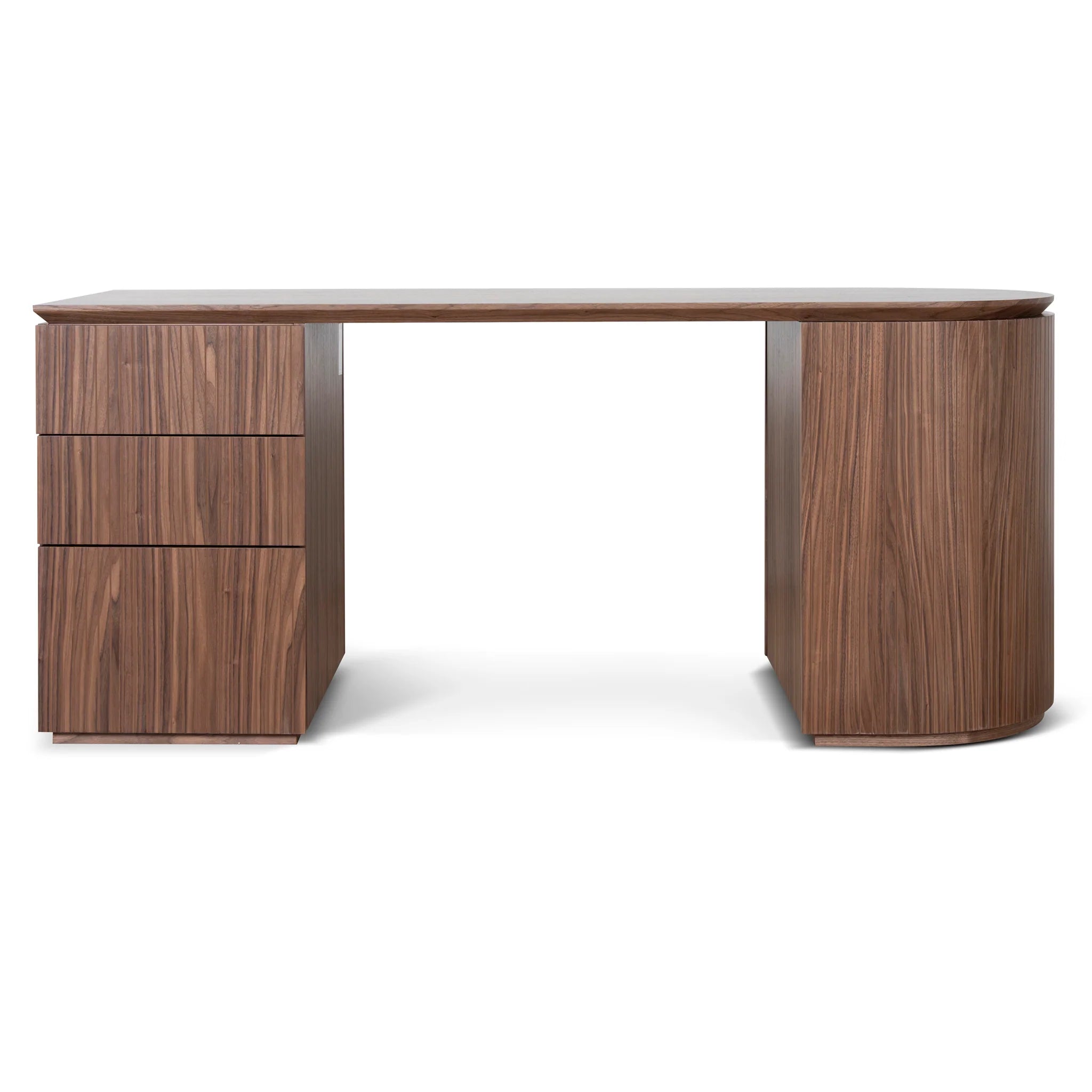 Showcasing Copero 1.77m Left Drawer Office Desk - Walnut OT10936-CN Office Desk by Calibre Furniturs
